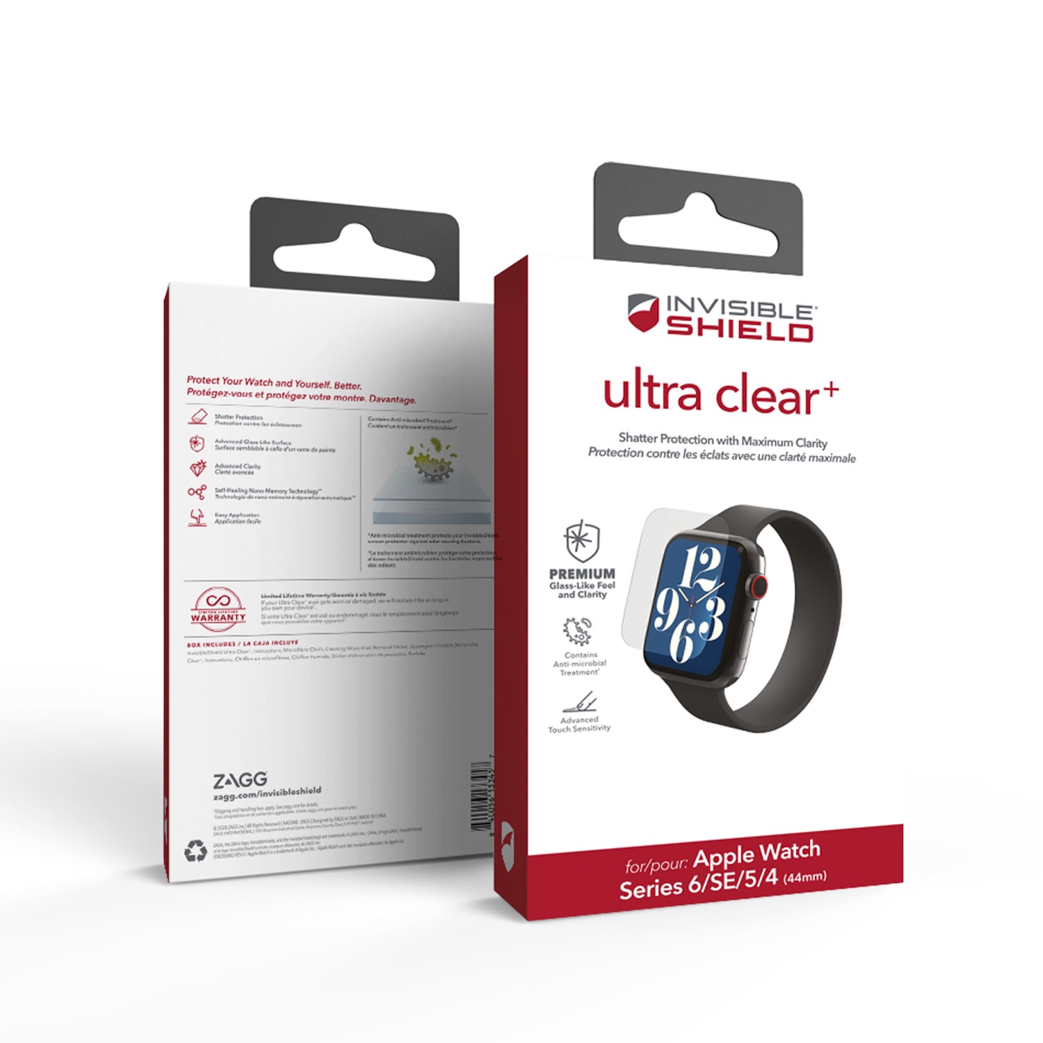 ZAGG Displayschutzglas »InvisibleShield Ultra Clear+«, für Apple Watch 4, 44 mm-Apple Watch 5, 44 mm-Apple Watch 6, 44 mm-Apple Watch SE, 44 mm