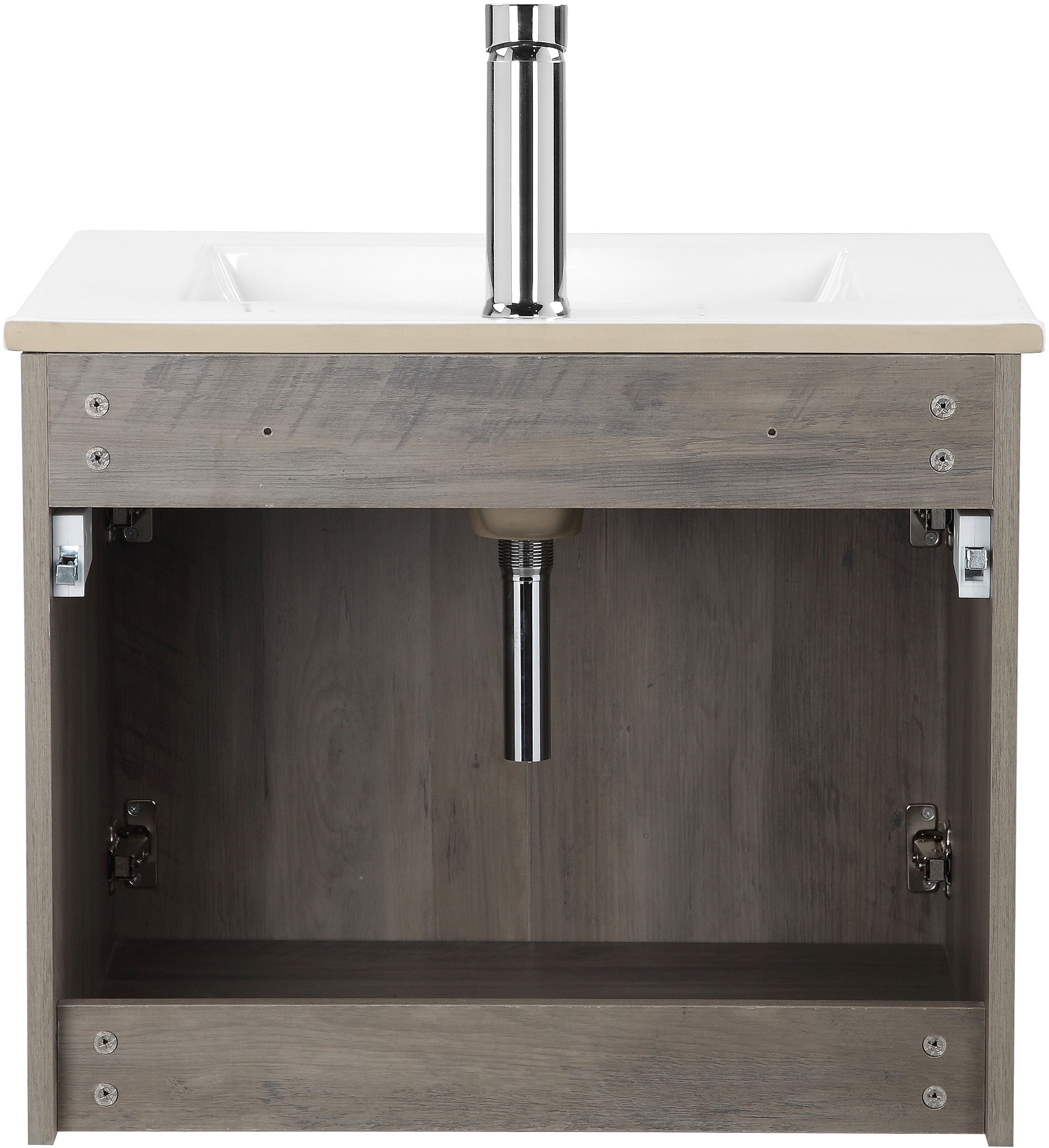 welltime Waschtisch »Florenz, Breite 60cm, 2 Tür, 2 Fächer, MDF-Front«, Waschplatz mit 2 Türen,in verschiedenen Farben erhältlich, Badmöbel
