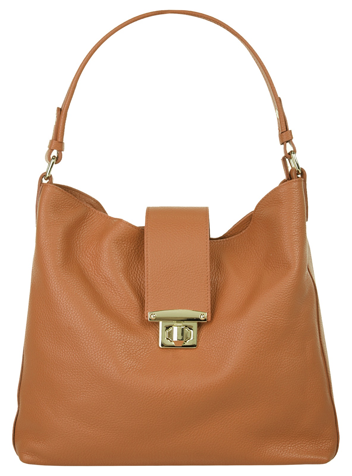 Samantha Look, Damen, Shopper echt Leder, Made in Italy, cognac, cognac, Höhe 37 cm x Breite 31 cm x Tiefe 16 cm