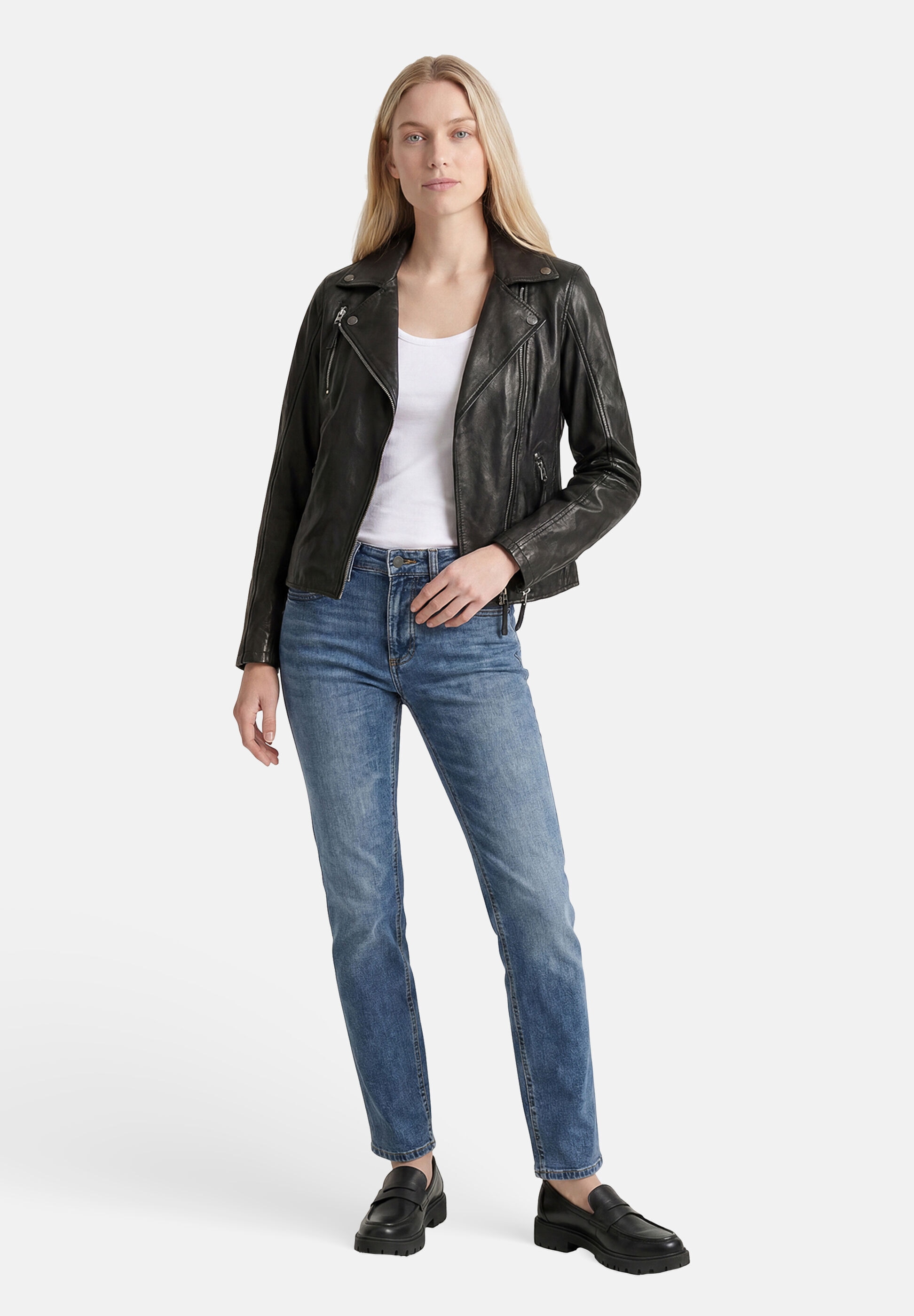 Apple of Eden Lederjacke »Apple of Eden Lederjacke« ohne Kapuze taillierte Schnittform