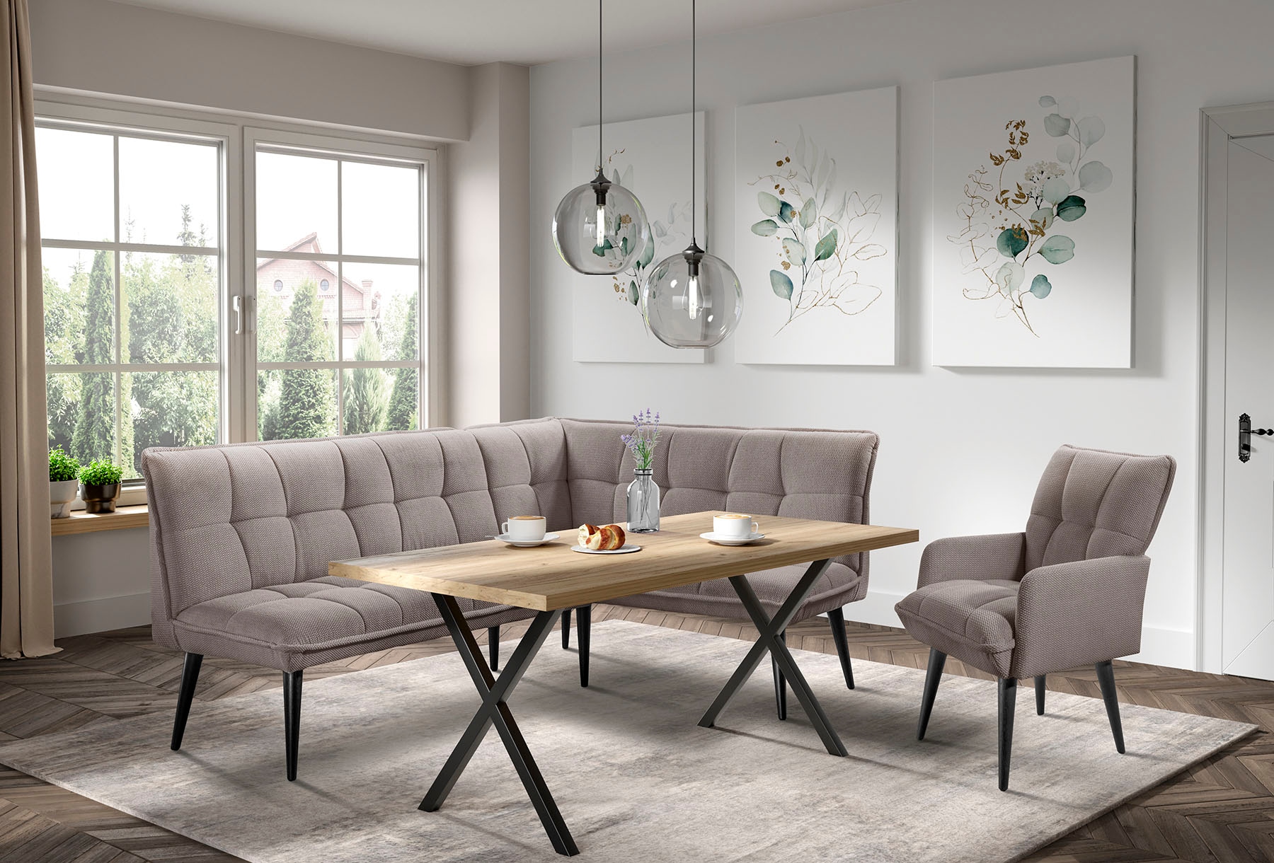 exxpo - sofa fashion Eckbank »Mocca Essbank, Sitzbank« hoher Sitzkomfort, bequem und elegant, hochwertige Detailverarbeitung