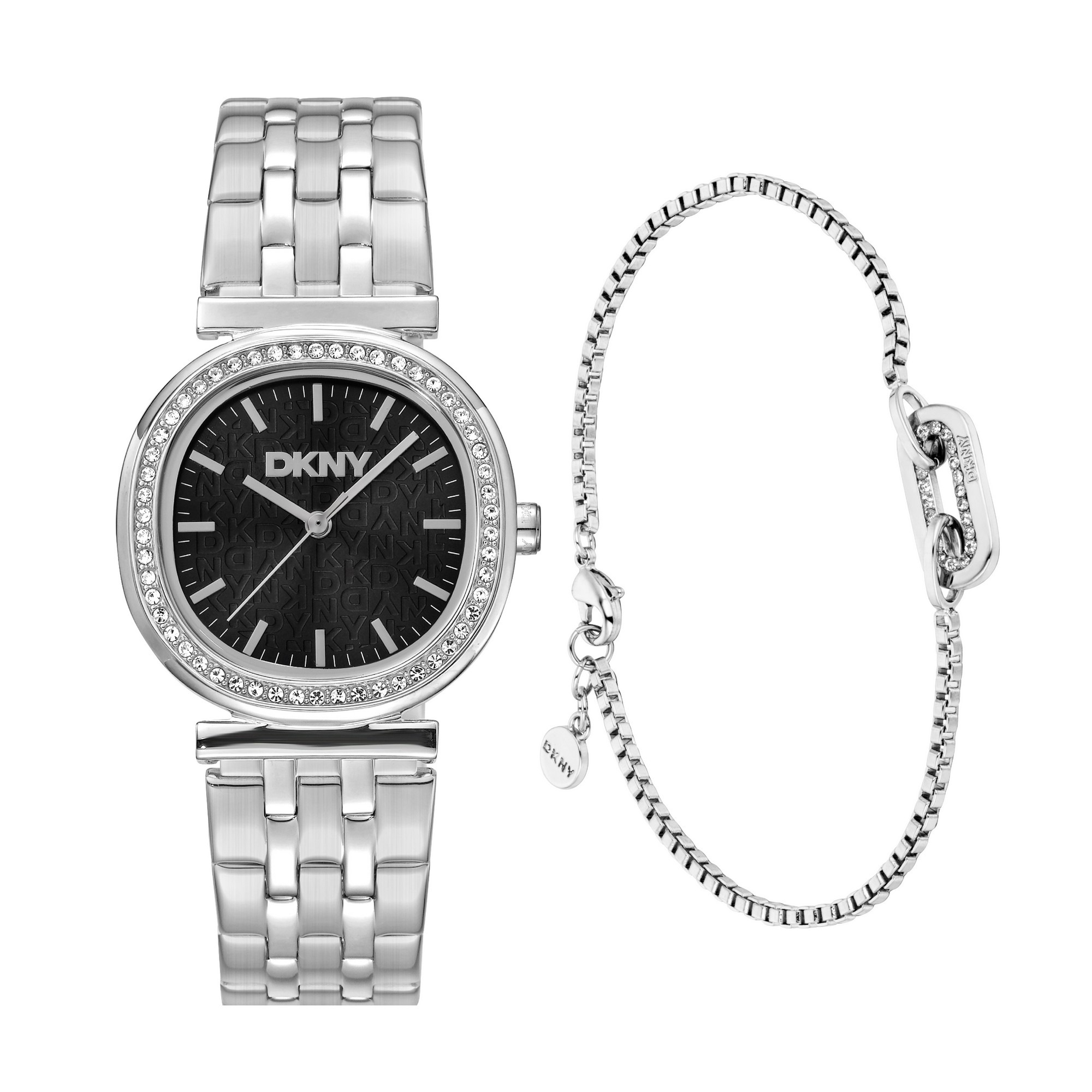 DKNY Quarzuhr »Evening Watch Set« Armbanduhr, Damenuhr, Edelstahlarmband, Ideal auch als Geschenk