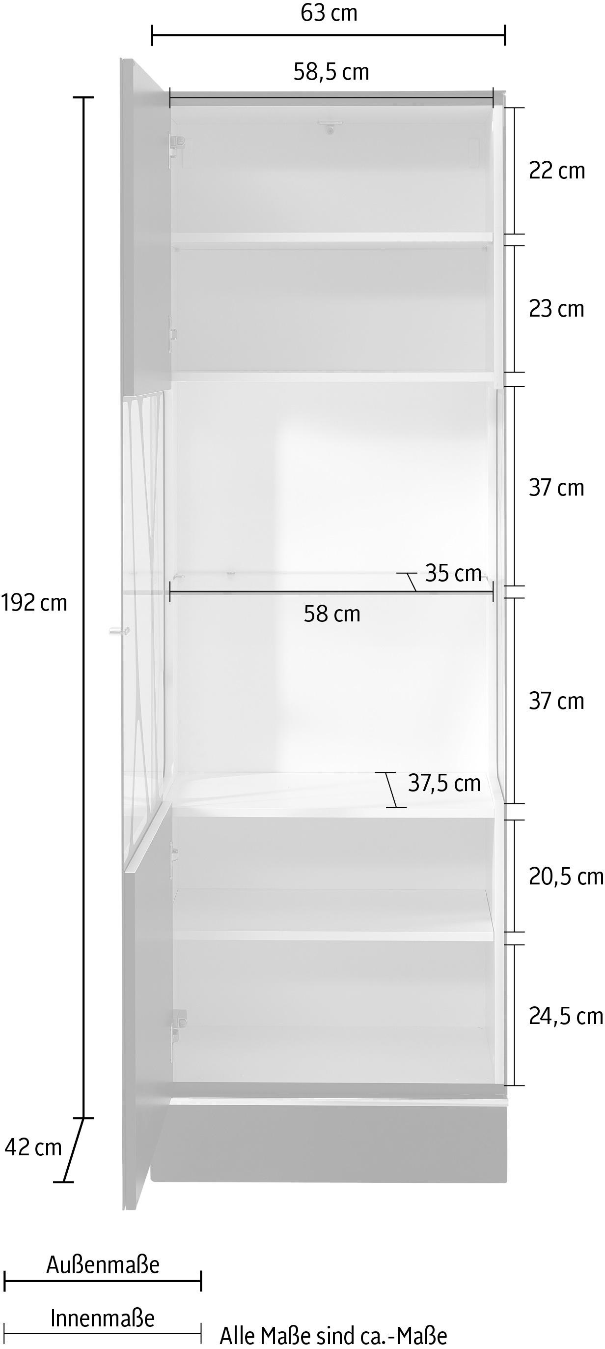 LEONARDO Glasvitrine »CUBE«, mit Genetics, wahlweise mit Beleuchtung, Höhe 192 cm