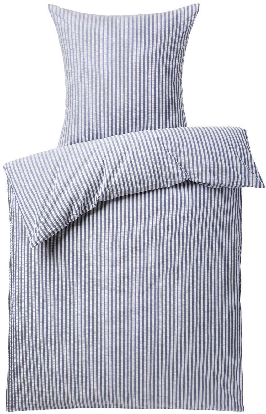 fleuresse Bettwäsche »Rio« 2 Stk. Feine buntgewebte Seersucker-Bettwäsche mit Reißverschluss