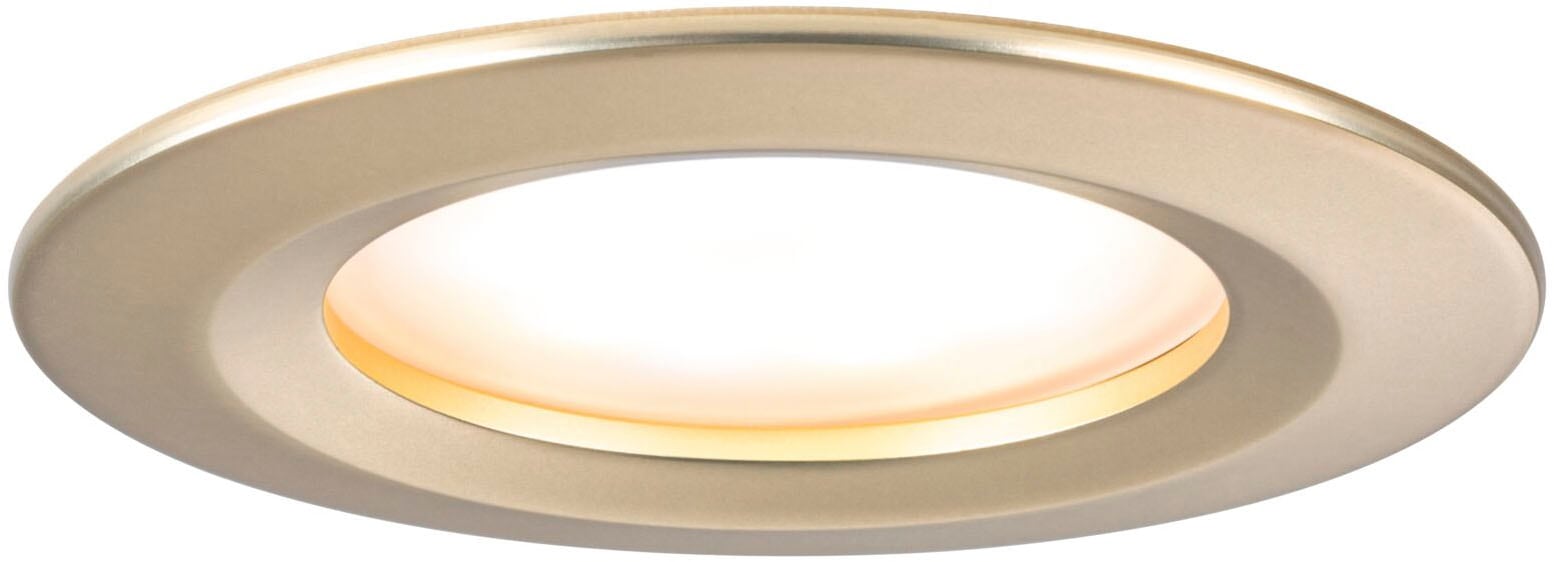Paulmann LED Einbauleuchte »LED Einbauleuchte Nova Coin IP44 rund 78mm Coin Gold matt« LED-Modul 3 Stk. Warmweiß