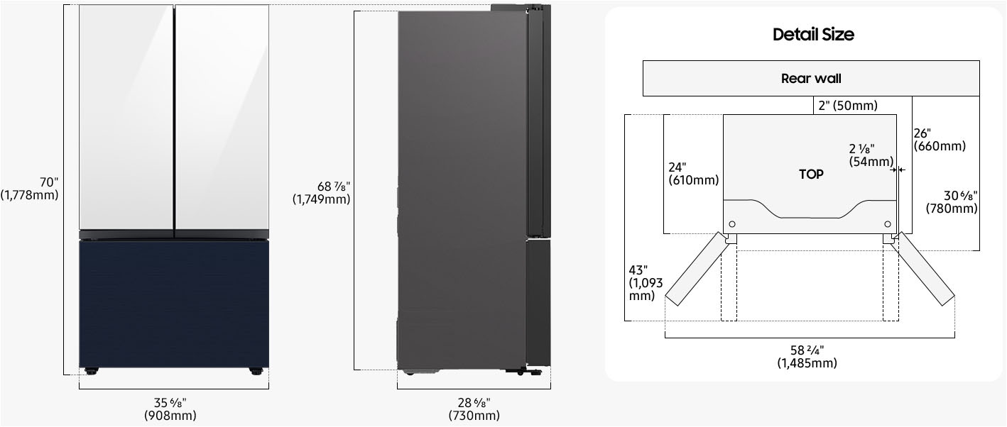 Samsung French Door »RF24BB620ES9EF« 177,8 cm hoch 90,8 cm breit