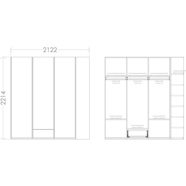 Müller SMALL LIVING Kleiderschrank »Modular Plus Variante 3«, geräumige  Schublade, Anbauregal links oder rechts montierbar auf Raten bestellen