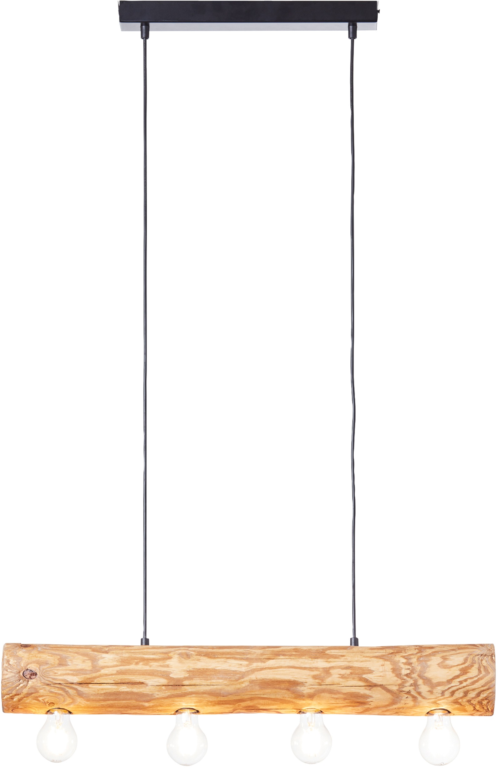 Brilliant Pendelleuchte »Trabo« E27 1 Stk. 105cm Höhe, 70cm Breite, 4 x E27, kürzbar, Holz/Metall, kiefer gebeizt