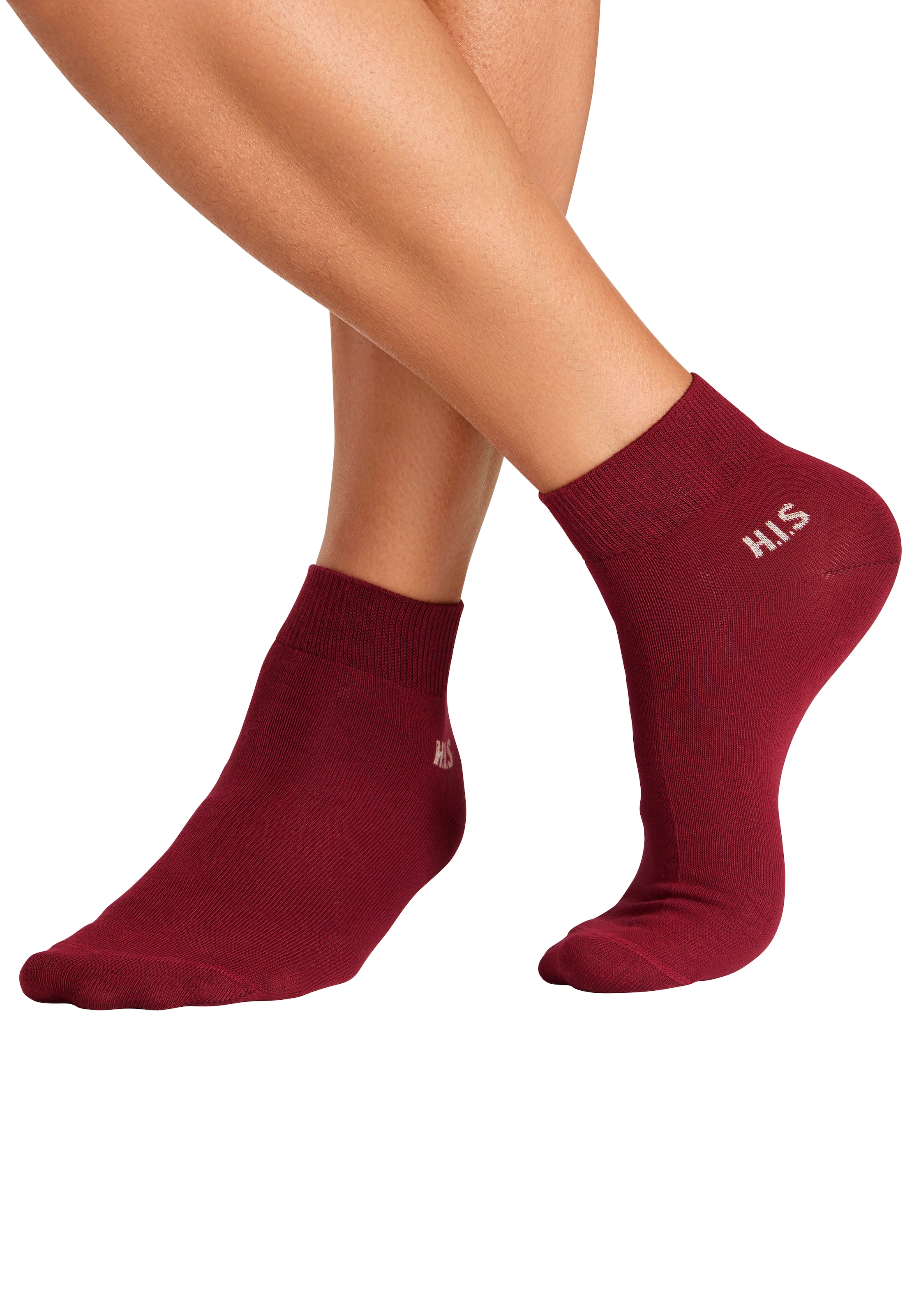 H.I.S Kurzsocken, (Packung, 10 Paar), mit farbigem Innenbund