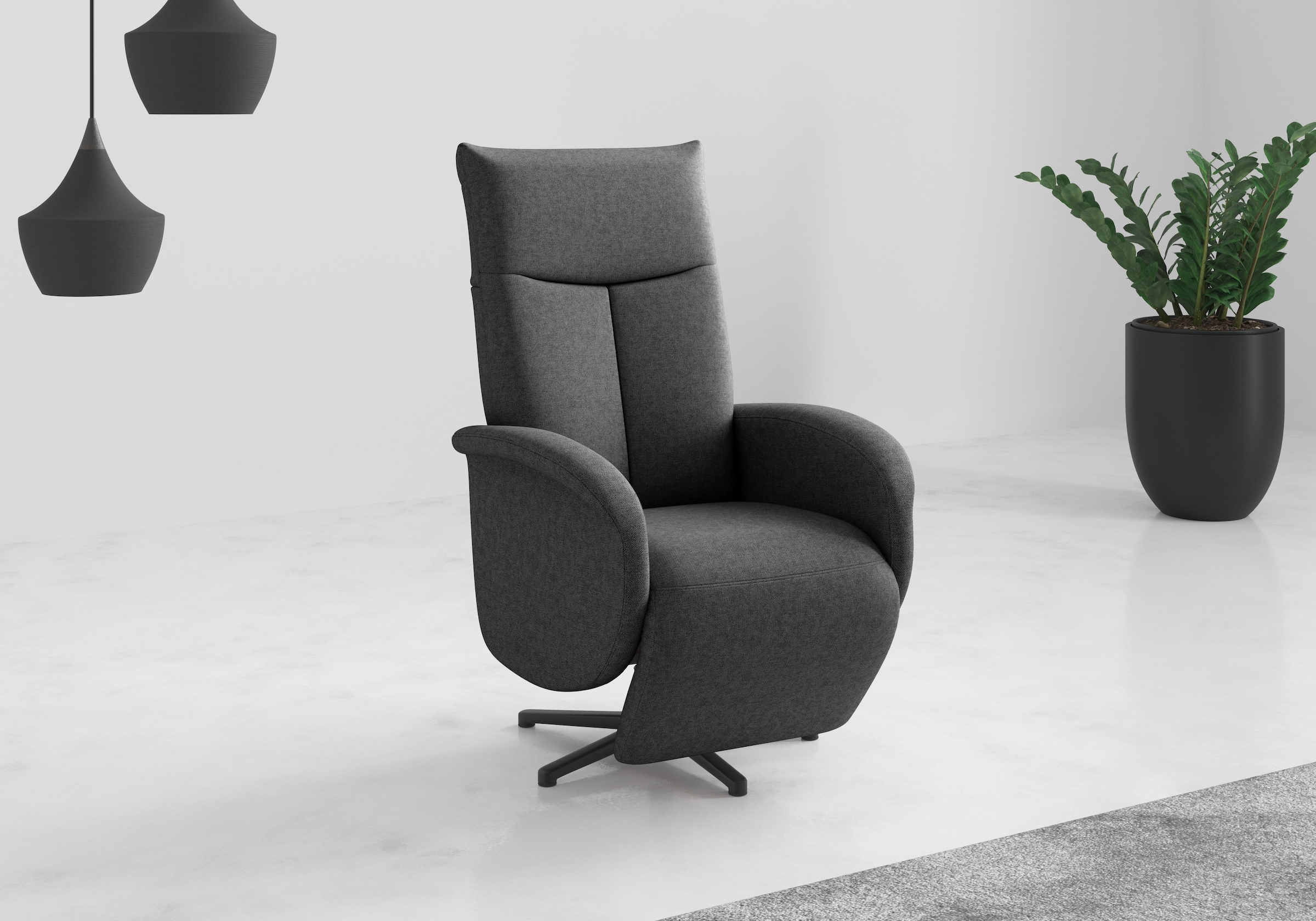 sit&more TV-Sessel "Juma, inkl. Drehfunktion & Kopfteilverstellung" Höhe Armlehne 66 cm, wahlweise mit Aufstehhilfe, 2 Motoren und Akku