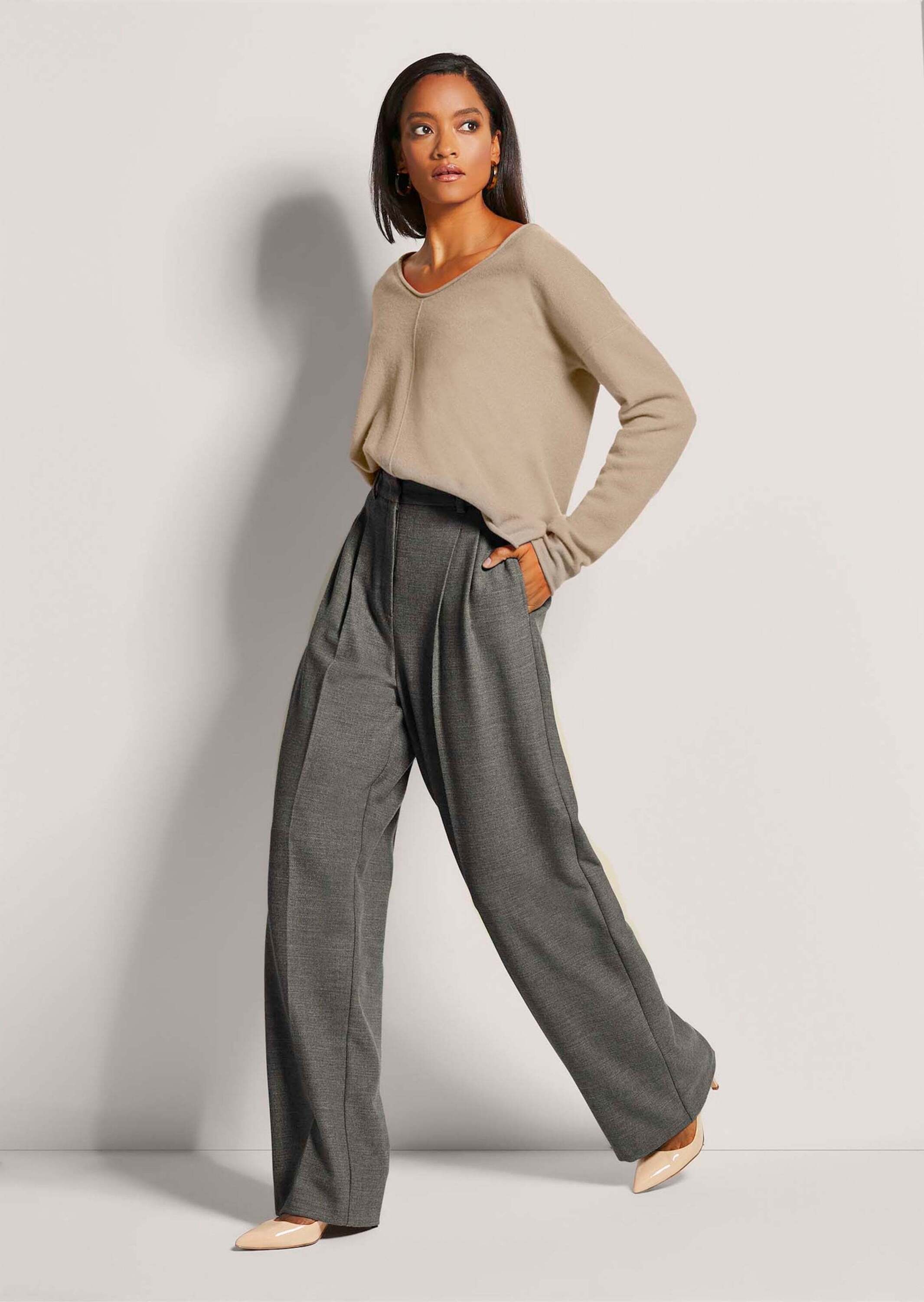 MADELEINE Bundfaltenhose »Palazzohose Weite Bundfaltenhose mit Formbund«  Weite Bundfaltenhose mit Bügelfalte