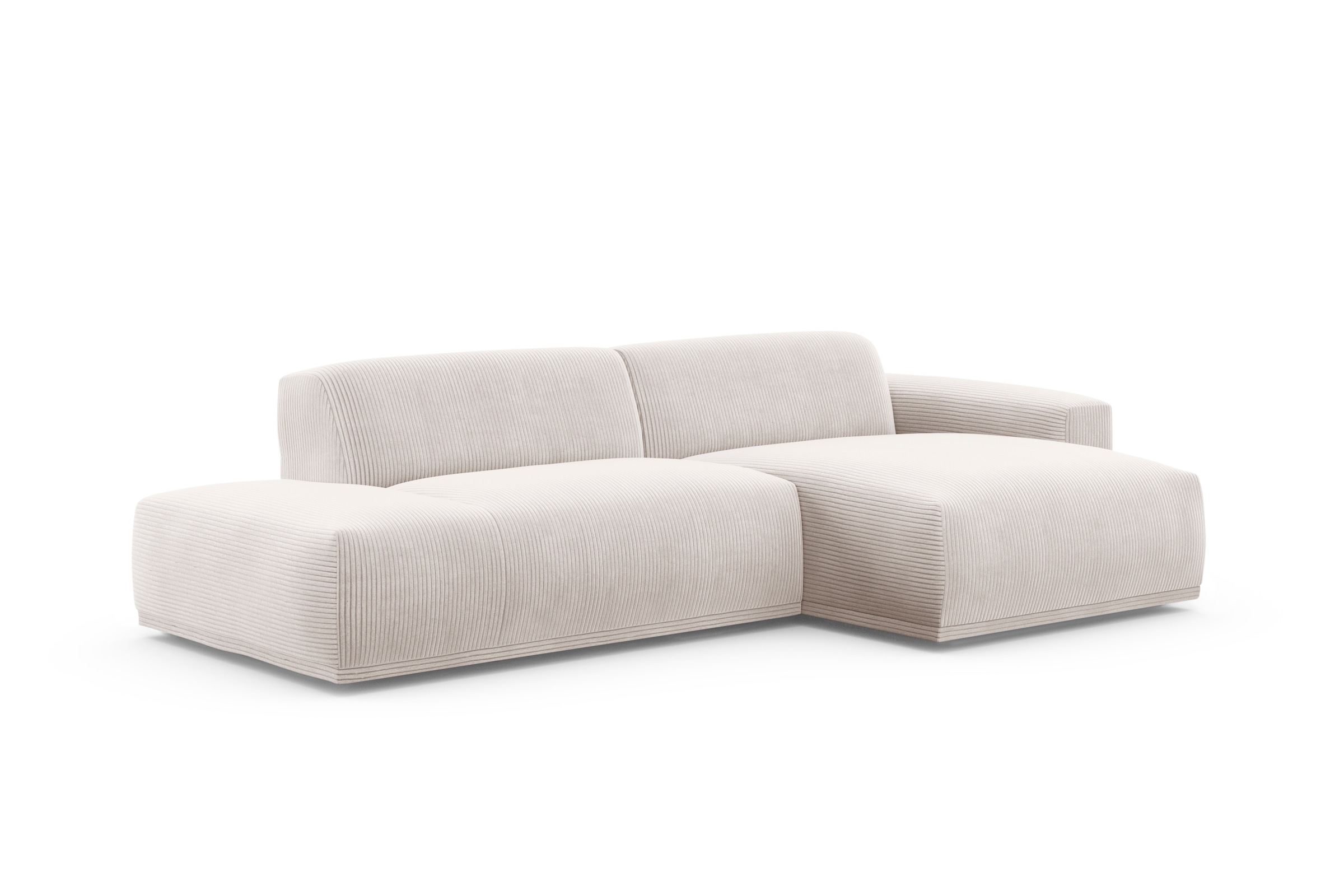 TRENDMANUFAKTUR Ecksofa Braga, aus 2 Teilen, moderner Cord-Stoff