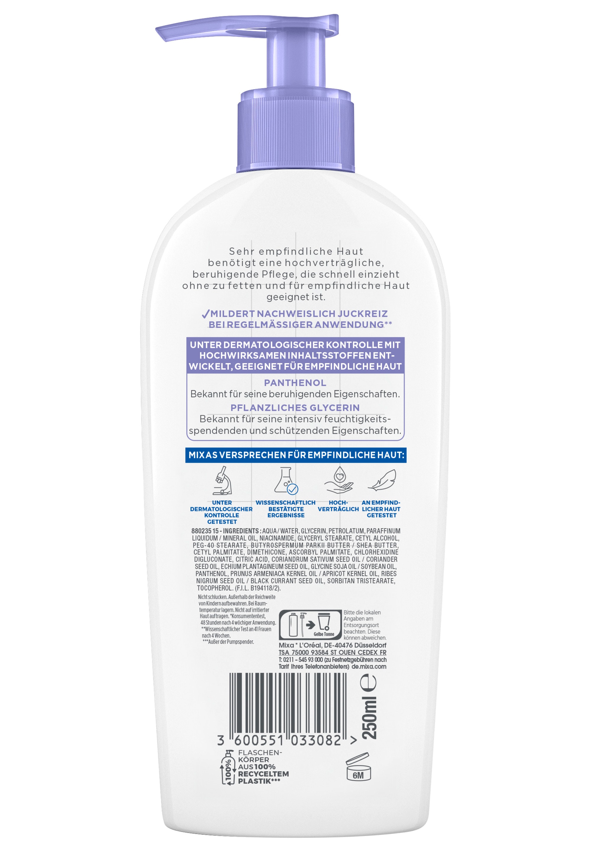 Mixa Körperbalsam »MIXA PANTHENOL COMFORT BODY BALSAM« wirkt Spannungsgefühlen entgegen, beruhigende Wirkung