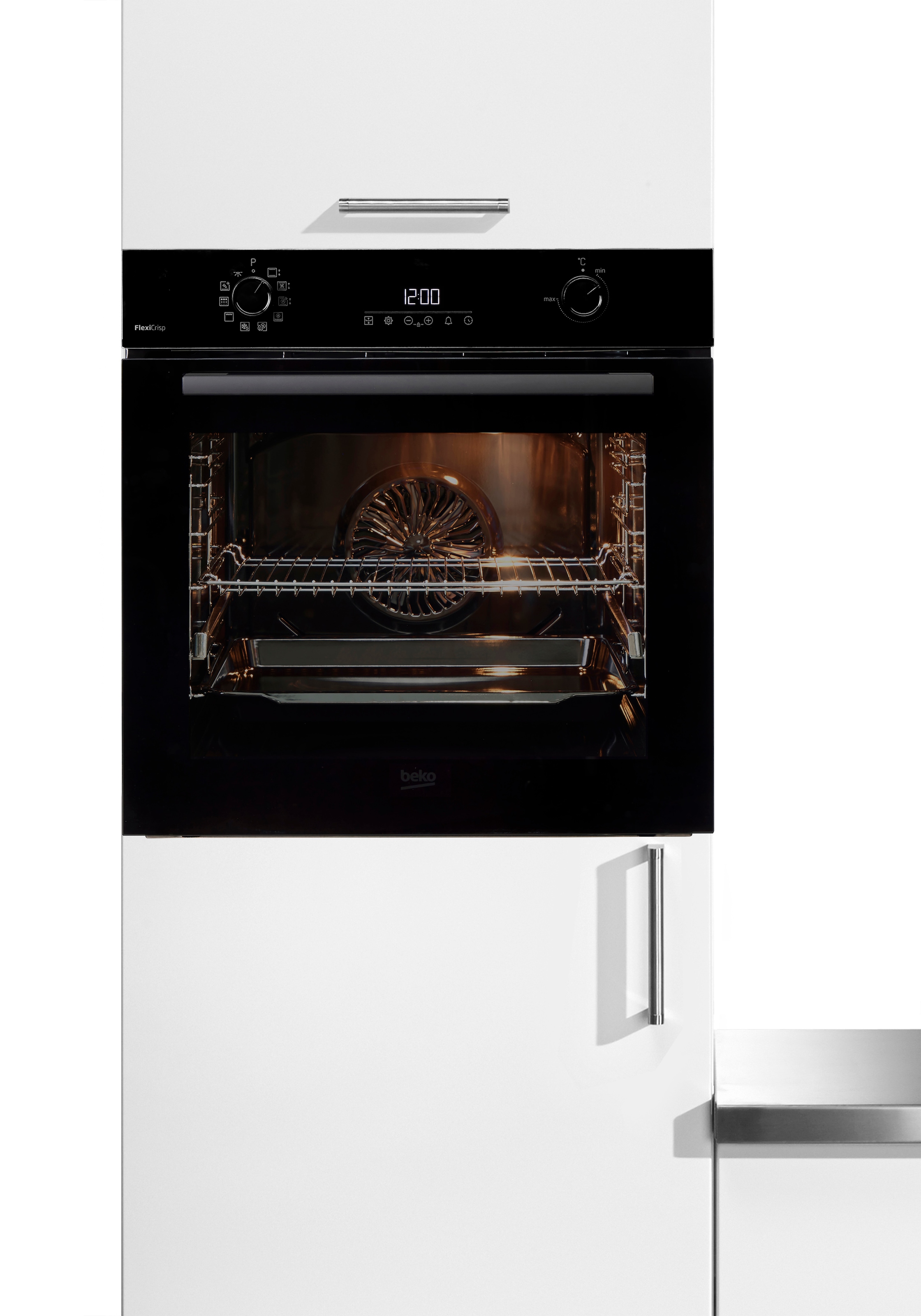 BEKO Einbaubackofen »BCBIS17300BMPF« mit 1-fach-Teleskopauszug mit SteamShine Dampf für knusprige Kruste & fluffiges Inneres dank SteamAdd