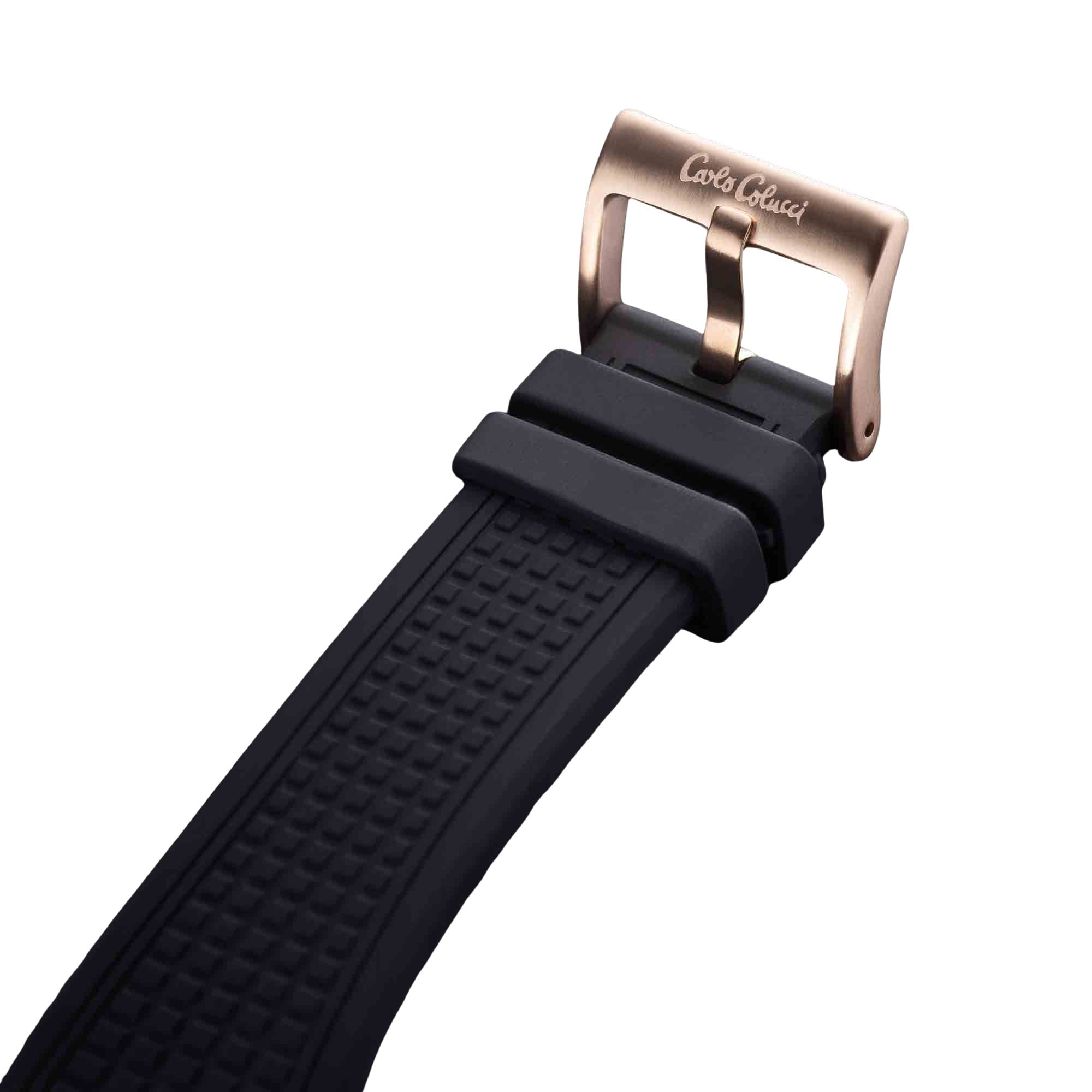 CARLO COLUCCI Quarzuhr »CC504-1« Armbanduhr, Herrenuhr, Silikonarmband, analog