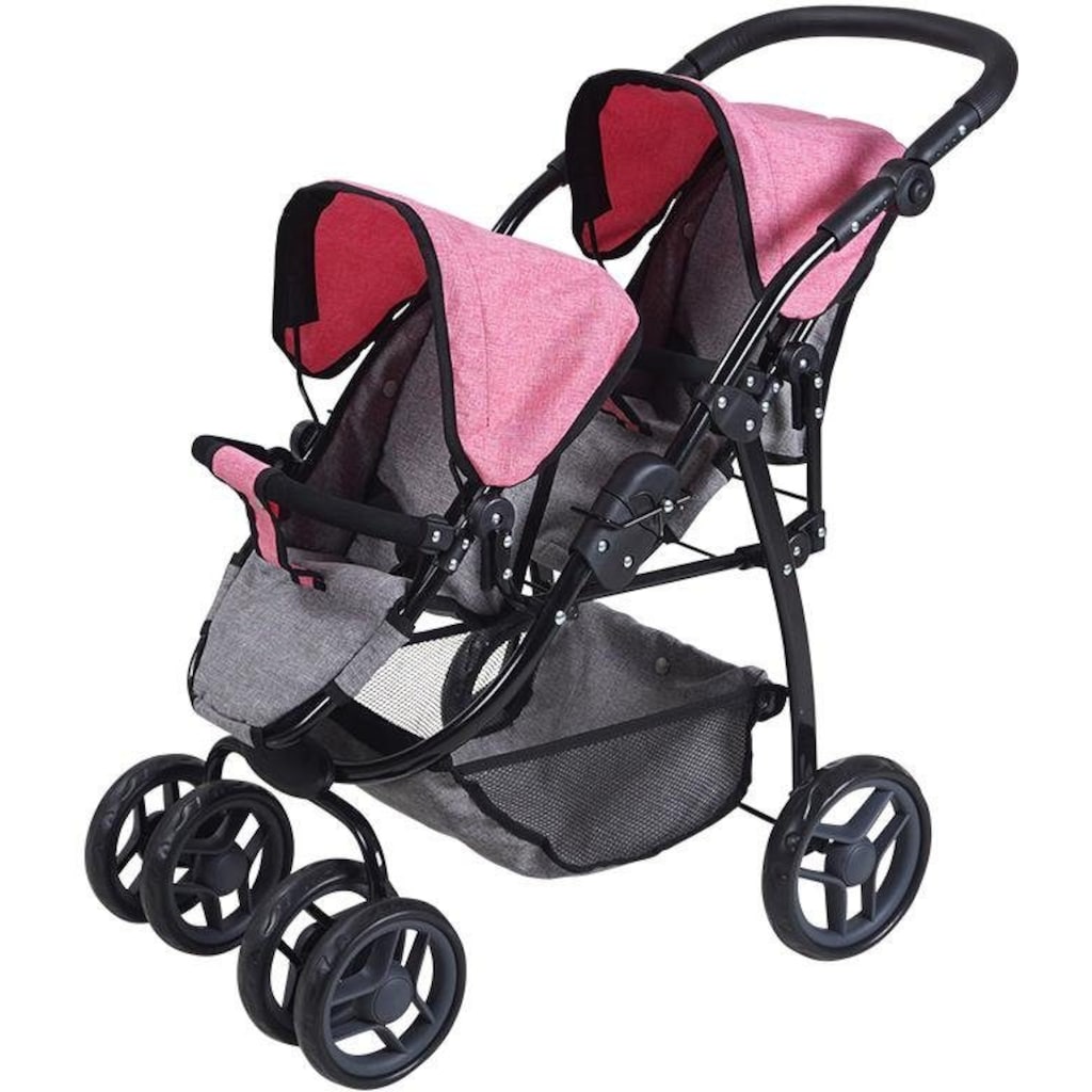 Knorrtoys® Puppen-Zwillingsbuggy »Milo - Jeans Grey«