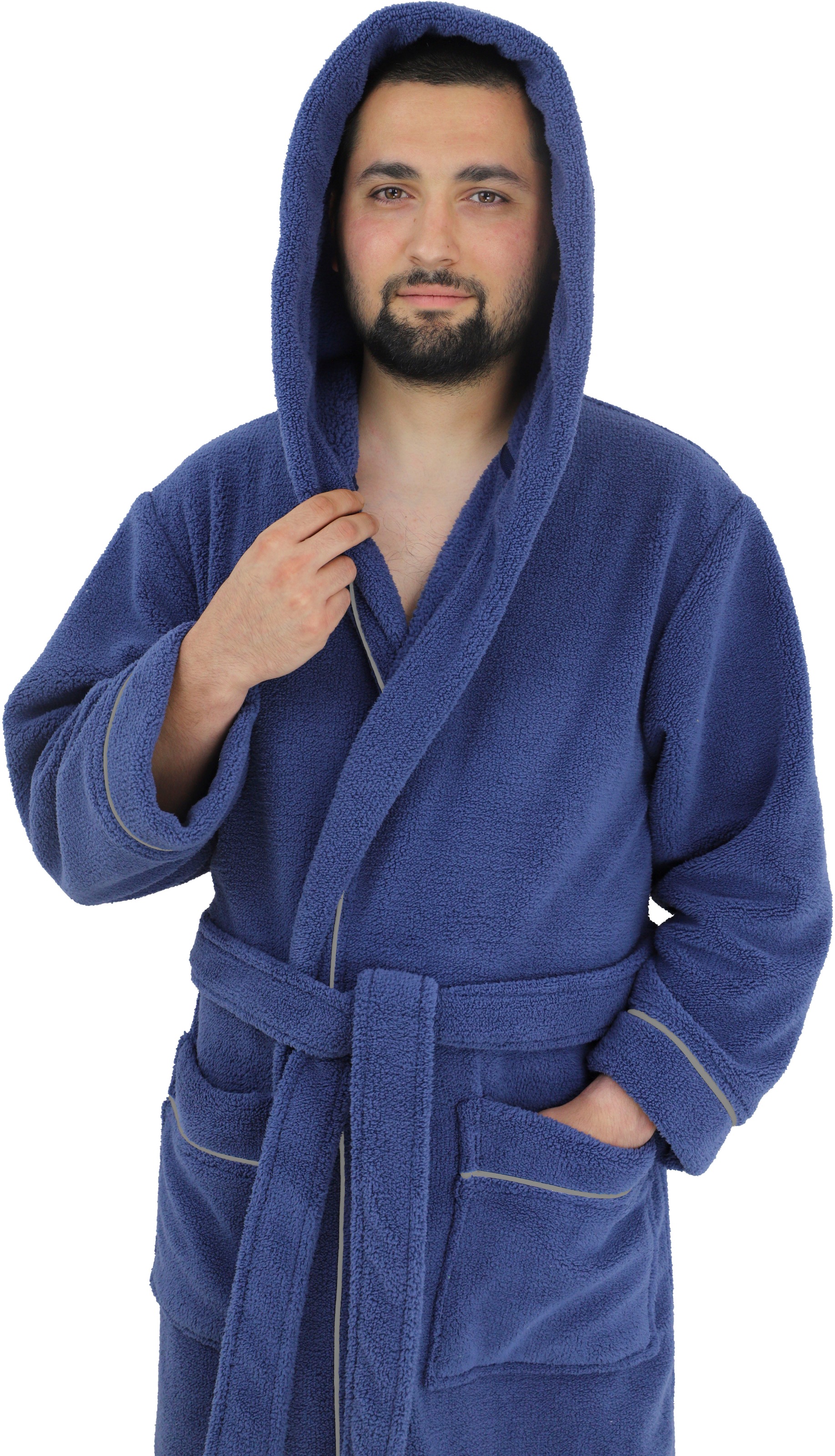 my home Unisex-Bademantel »Lillou, ideal für Sauna & Spa, Hotelbademantel, Morgenmantel«, (1 St.), kuschelig weicher Fleece, für Damen und Herren, XS-3XL