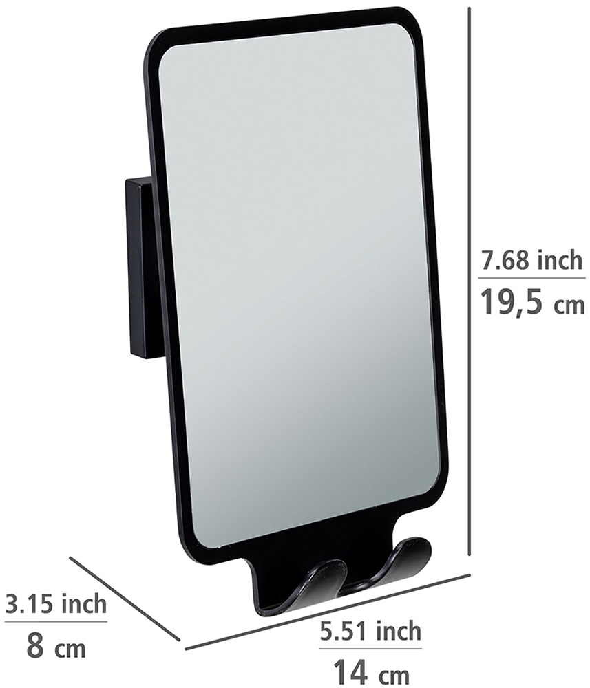 WENKO Wandspiegel »Vacuum-Loc® Modell Quadro«, Antibeschlagspiegel fürs Badezimmer, Befestigen ohne Bohren