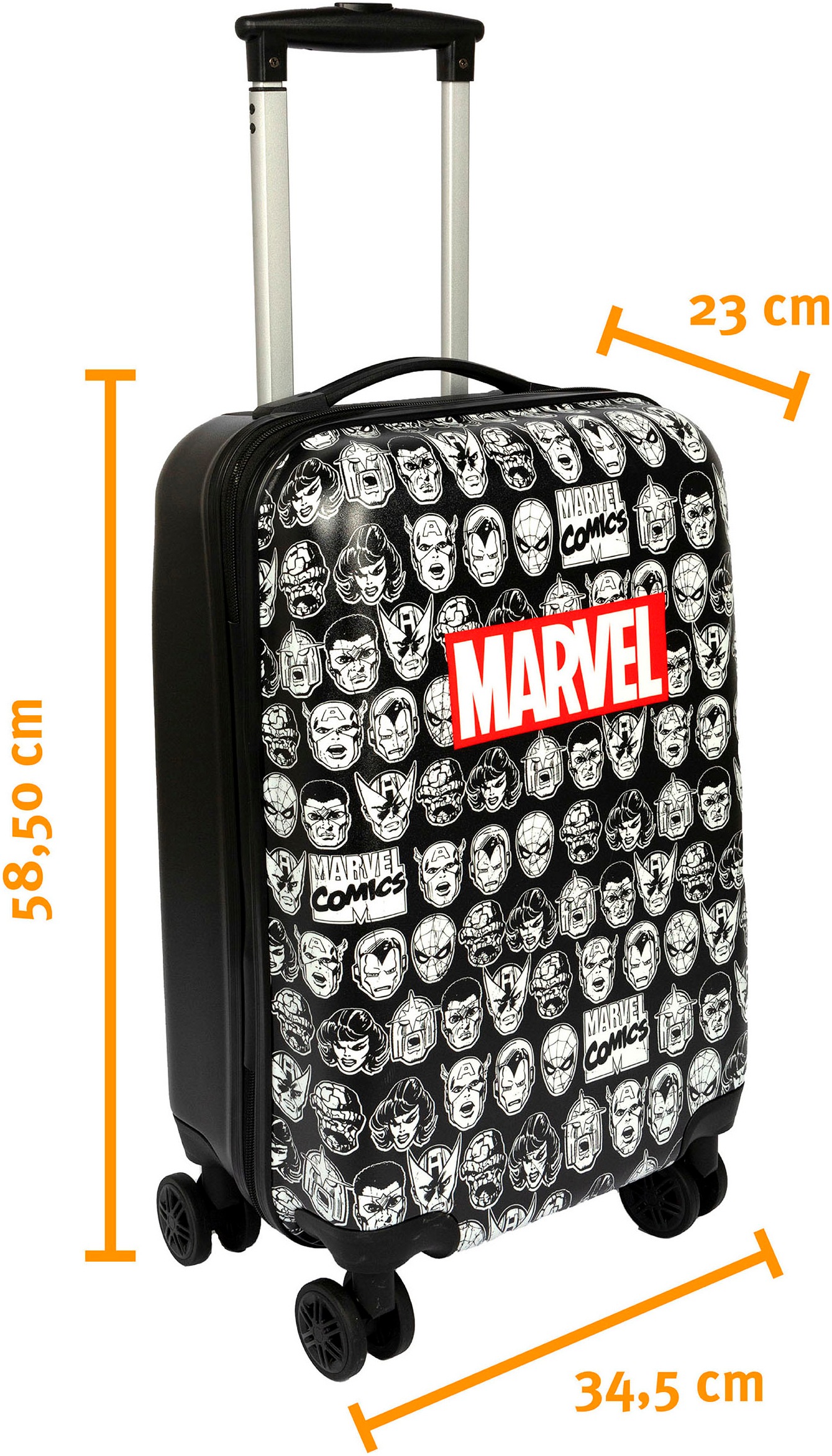 UNDERCOVER Kinderkoffer »Marvel, 59 cm«, 4 Rollen, mit TSA-Zahlenschloss