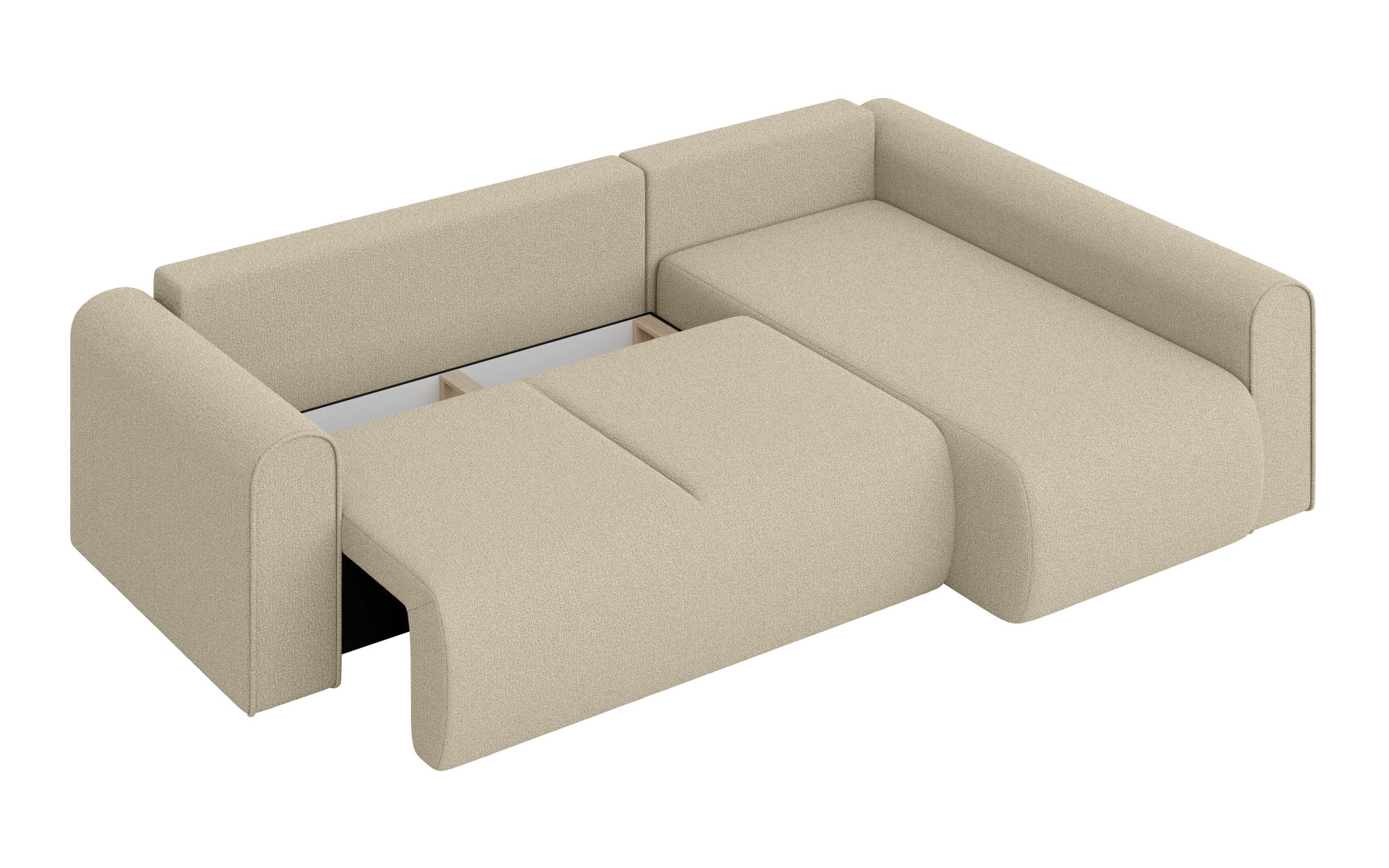 INOSIGN Ecksofa »Zacharia wahlweise Schlafsofa mit Bettkasten, B/T/H 250/166/86 cm«, L-Form mit Wellenunterfederung, Ottomane rechts oder links bestellbar