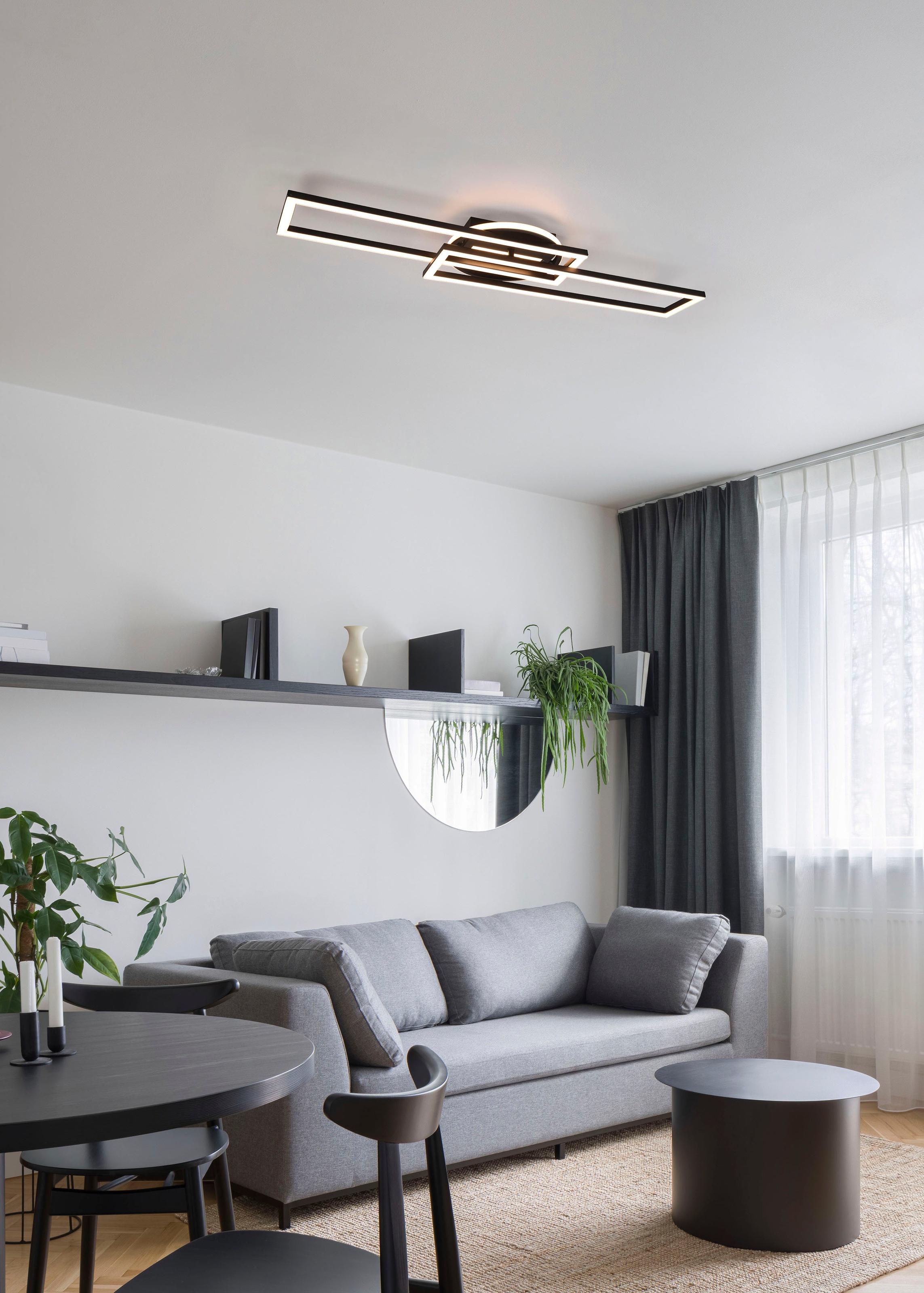 REALITY Leuchten LED Deckenleuchte »Twister« LED-Board 1 Stk. warmweiß - kaltweiß Deckenlampe 4500 Lumen Lichtfarbe einstellbar Fernbedienung Memory