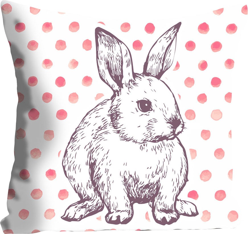 queence Dekokissen »Maélys« mit einem Hasen mit Punkten
