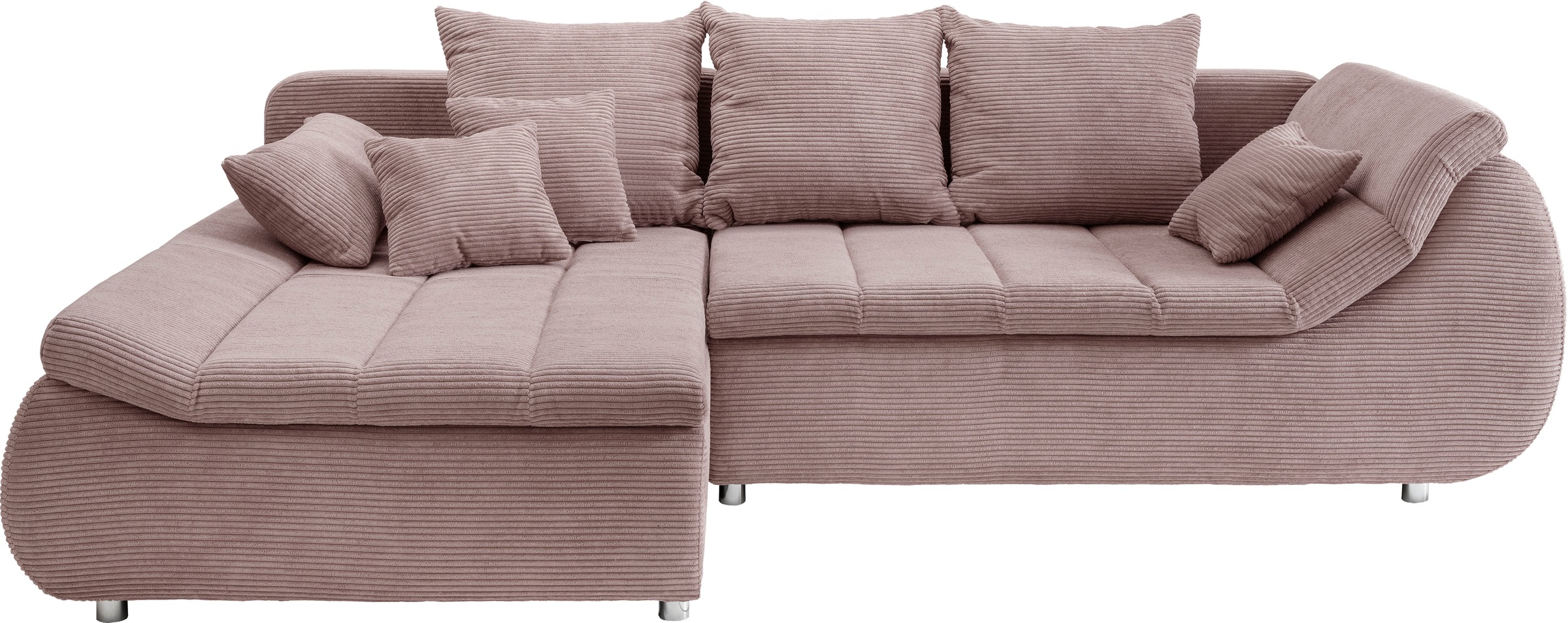 INOSIGN Ecksofa »Imola bequem, aktuelle Steppung im Sitz, L-Form, Breite 270cm«, wahlweise mit Bettfunktion