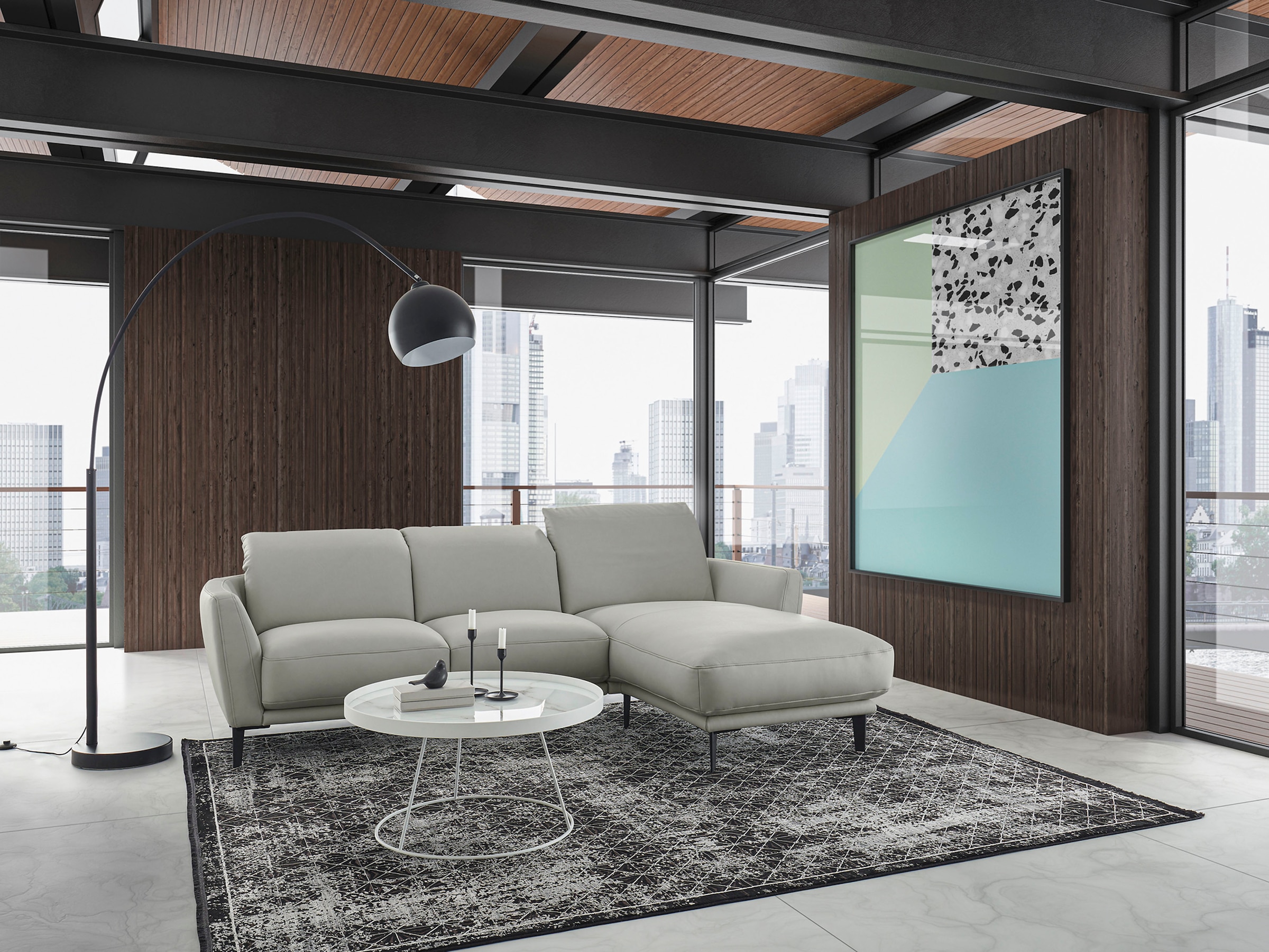 WK WOHNEN Teppich »BLACKLINE DIAMOND« rechteckig 8 mm Höhe fein eingefasst, sowie speziell veredelt, besonders flache Struktur