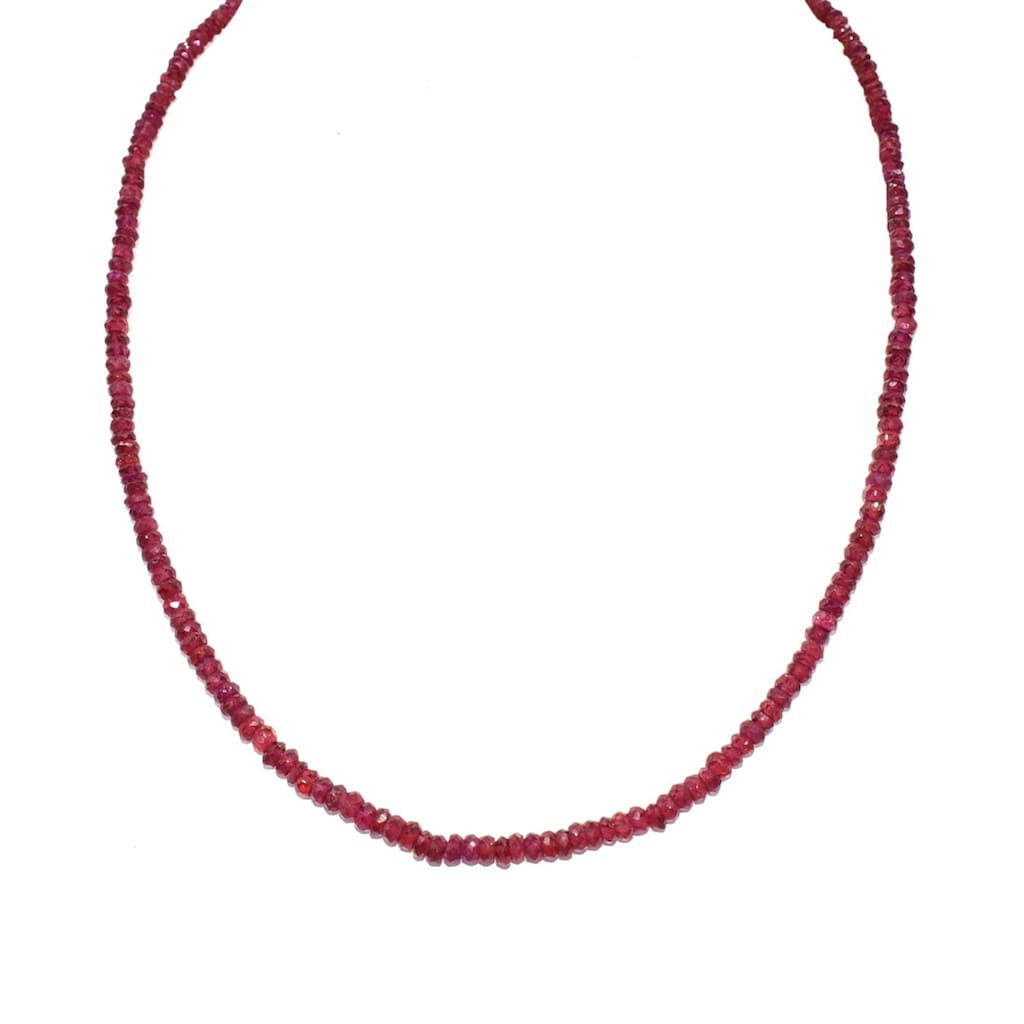 Firetti Collier »Runde Steine rot 4 mm breit facettiert« mit Granaten Made in Germany