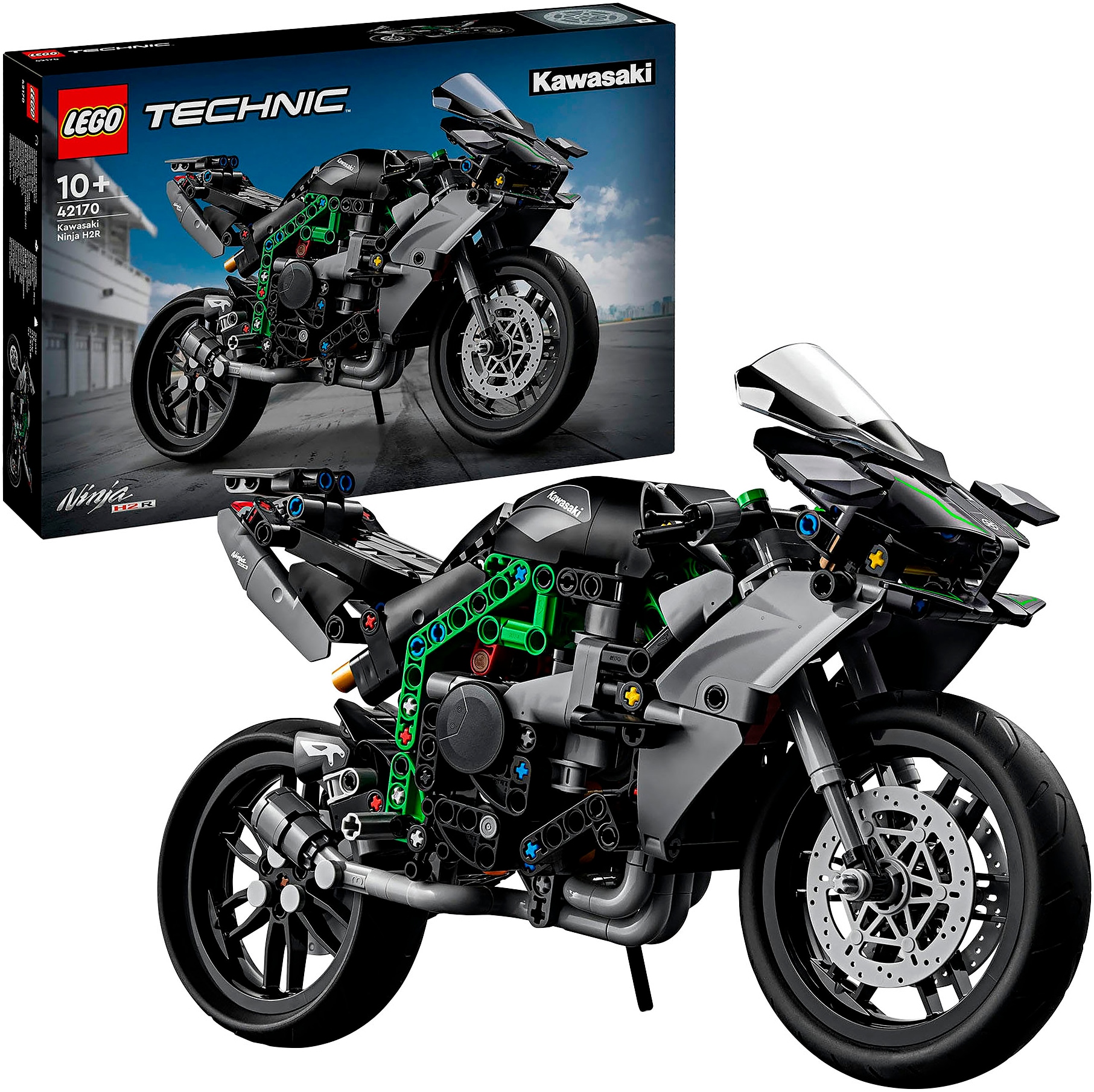 Konstruktionsspielsteine »Kawasaki Ninja H2R Motorrad (42170), LEGO® Technic«, (643...