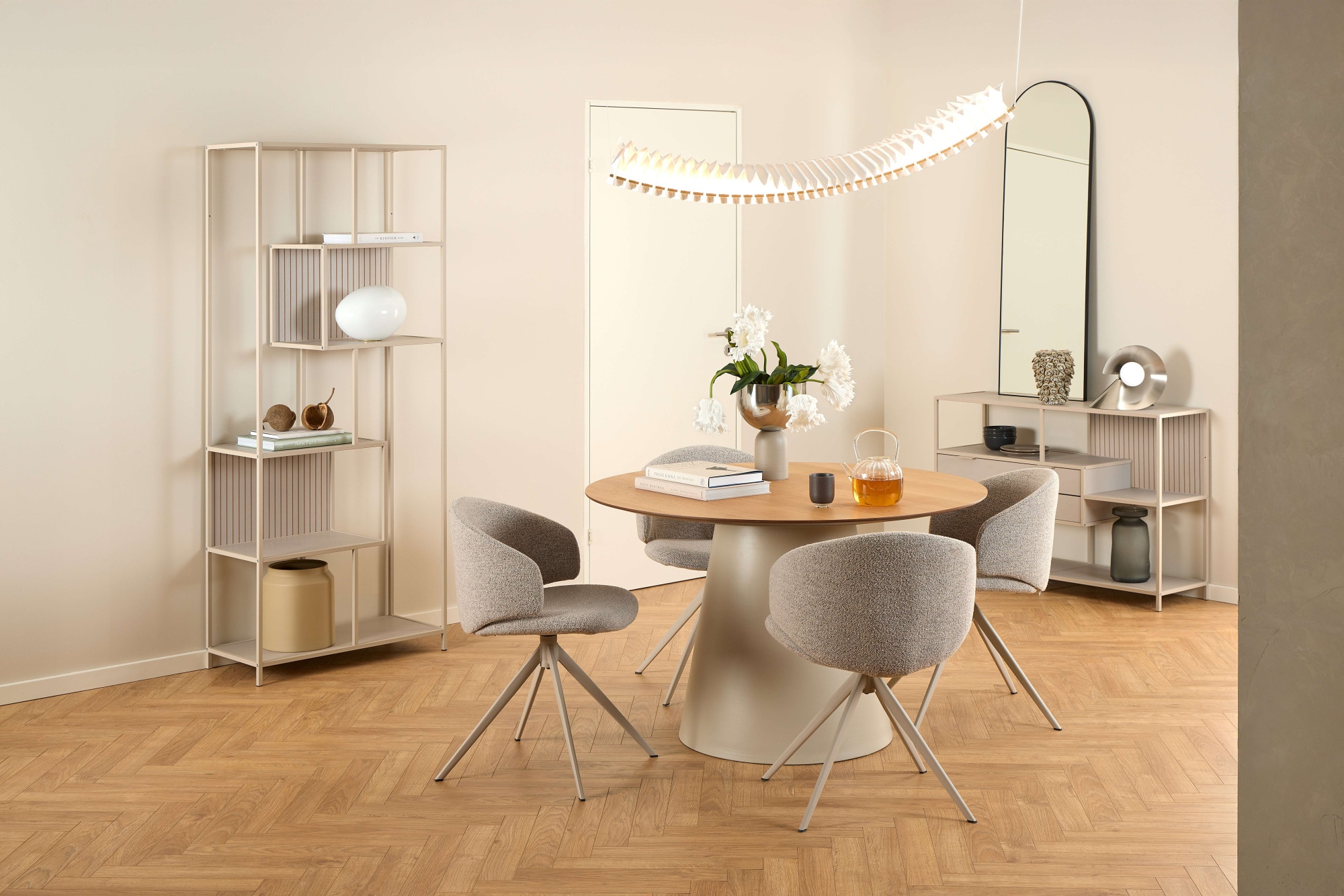 ACTONA GROUP Regal »Seaford, Standregal, Regal, Raumteiler« 114x35x78 cm,  schwarzer Stahlrahmen, 2 Schubladen, Wendemodul, Breite 114 cm