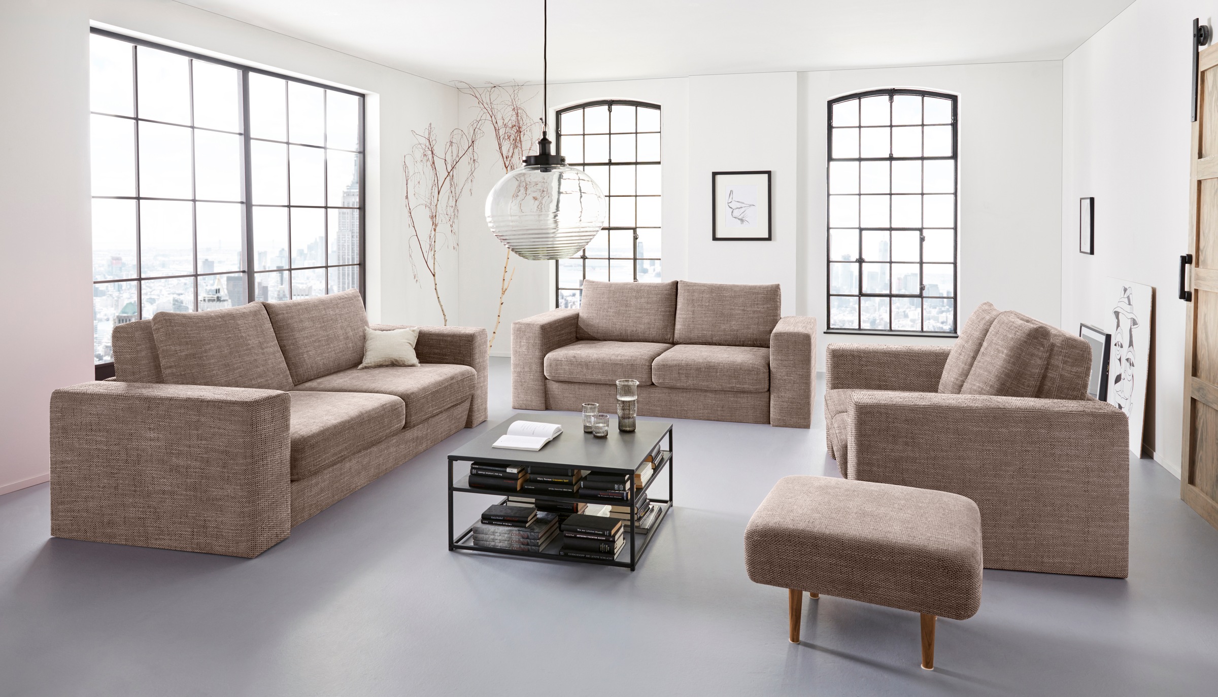 LOOKS by Wolfgang Joop 3-Sitzer »Looksv«, Verwandlungssofa: aus Sofa wird Sofa mit 2 Hockern