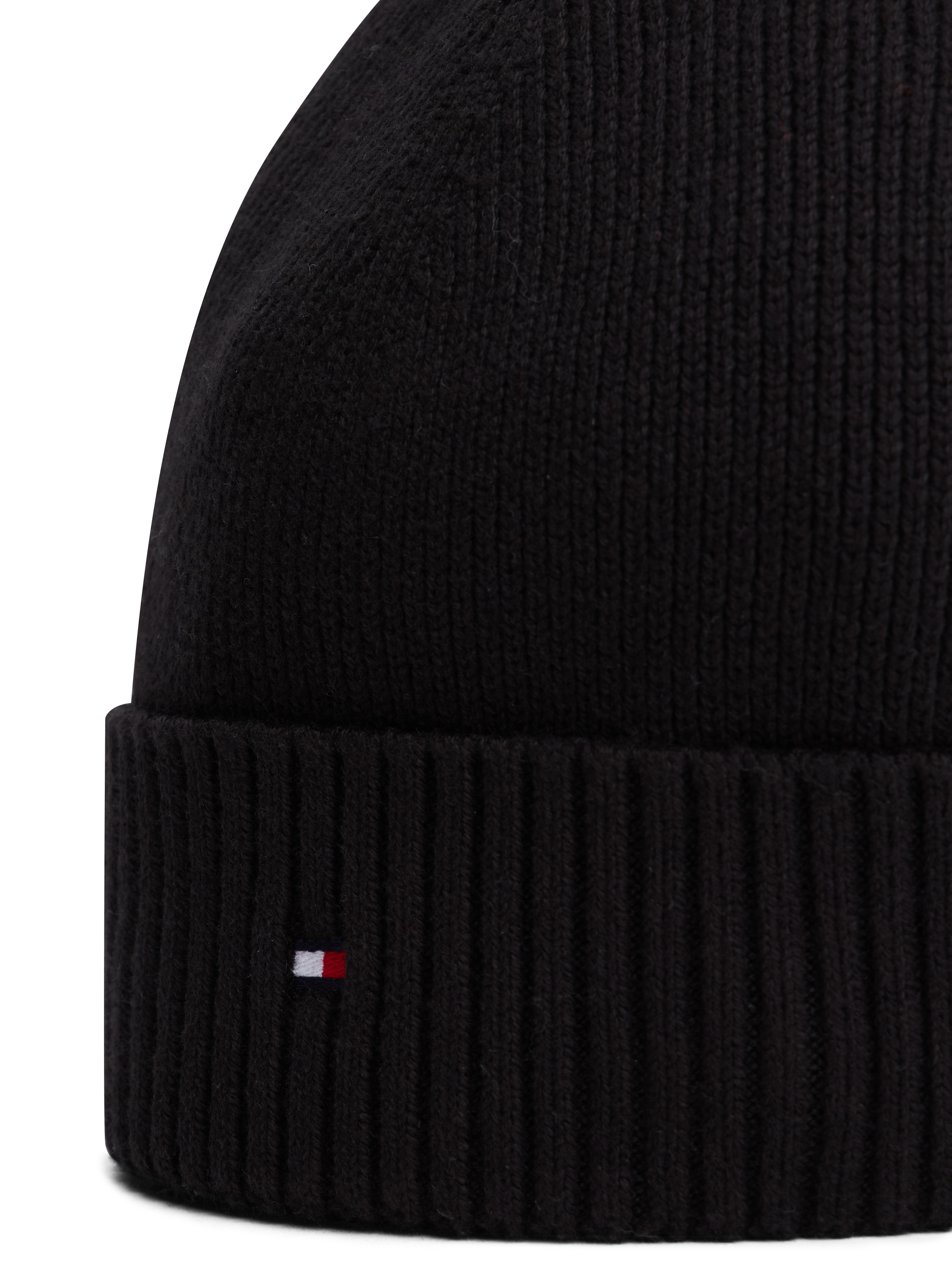 Tommy Hilfiger Strickmütze »TH FLAG PIMA COTTON BEANIE«, mit Logostickerei