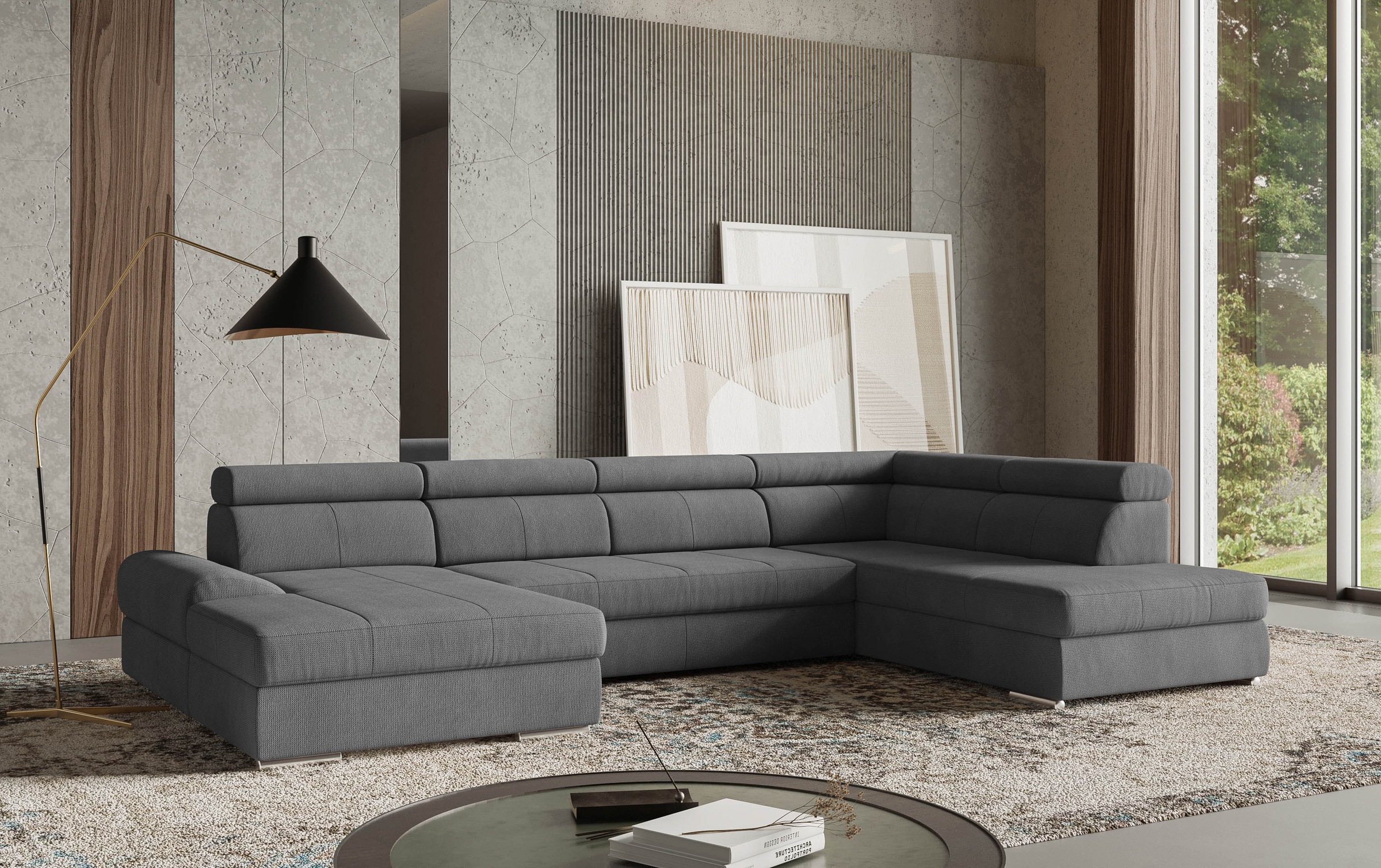 sit&more Wohnlandschaft »U-Form« mit verstellbaren Kopfteilen, wahlweise mit Bettfunktion