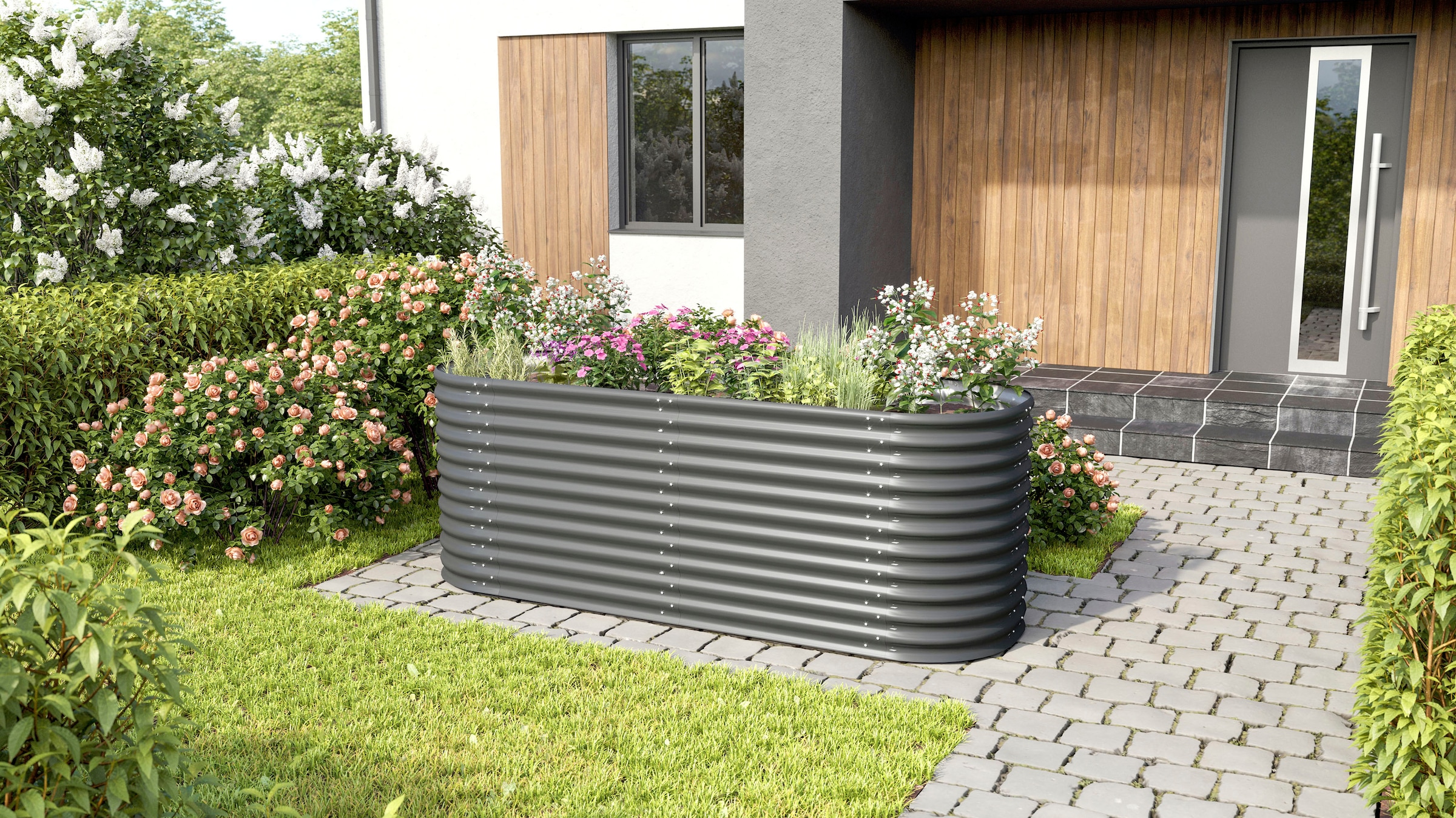 Vitavia Hochbeet »Erweiterung Stretched 858«, TxH: 80x86 cm, granit