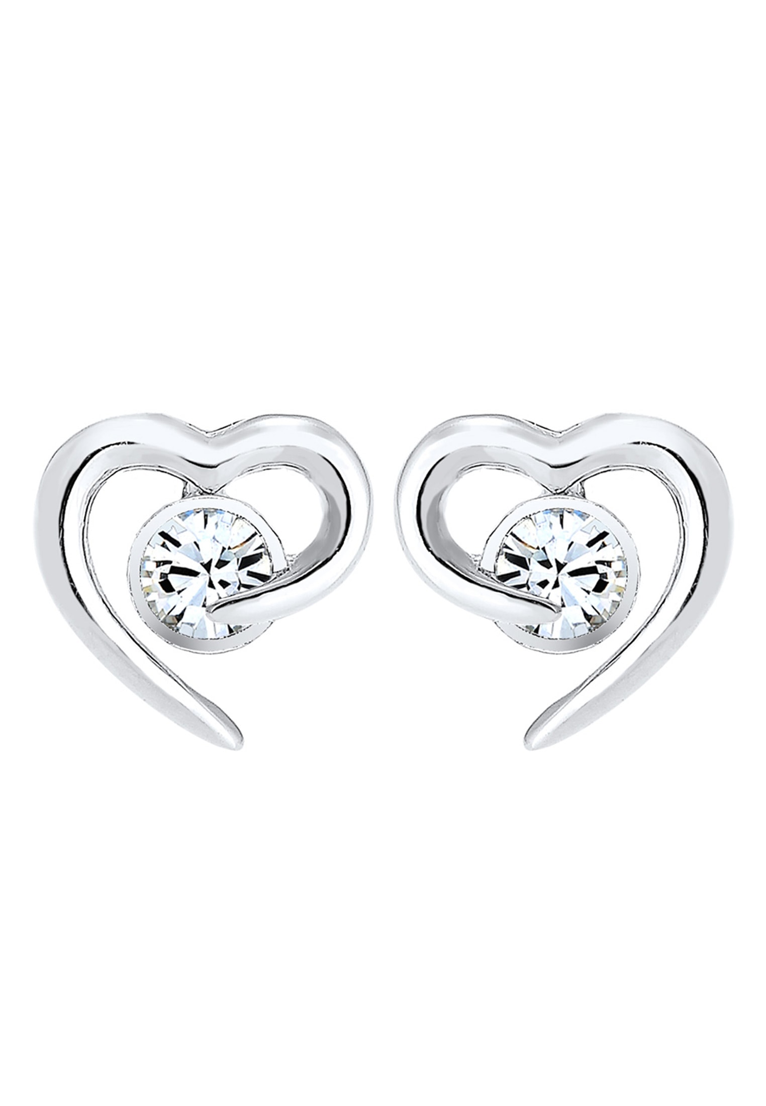 Elli Paar Ohrstecker »Ohrringe Herz Liebe Freunde Kristalle 925 Silber«