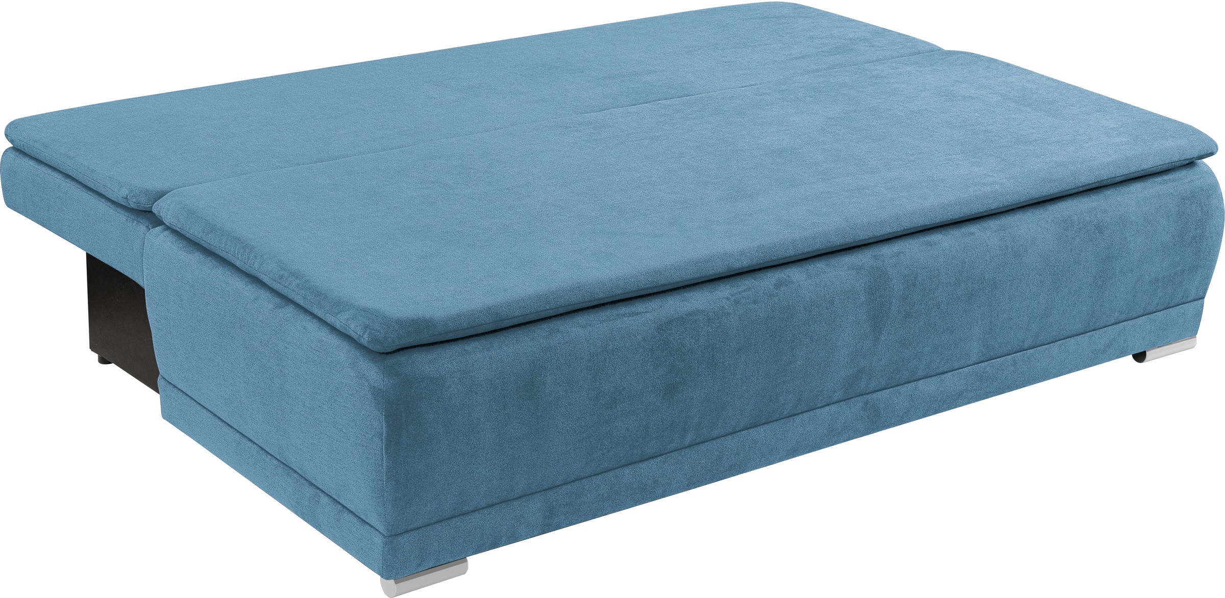 WERK2 Schlafsofa »Biggi komfortabel & elegant, Schlaffunktion, Bettkasten, Breite 206 cm« inkl. losen Kissen, Struktur weich ASTON, hellblau