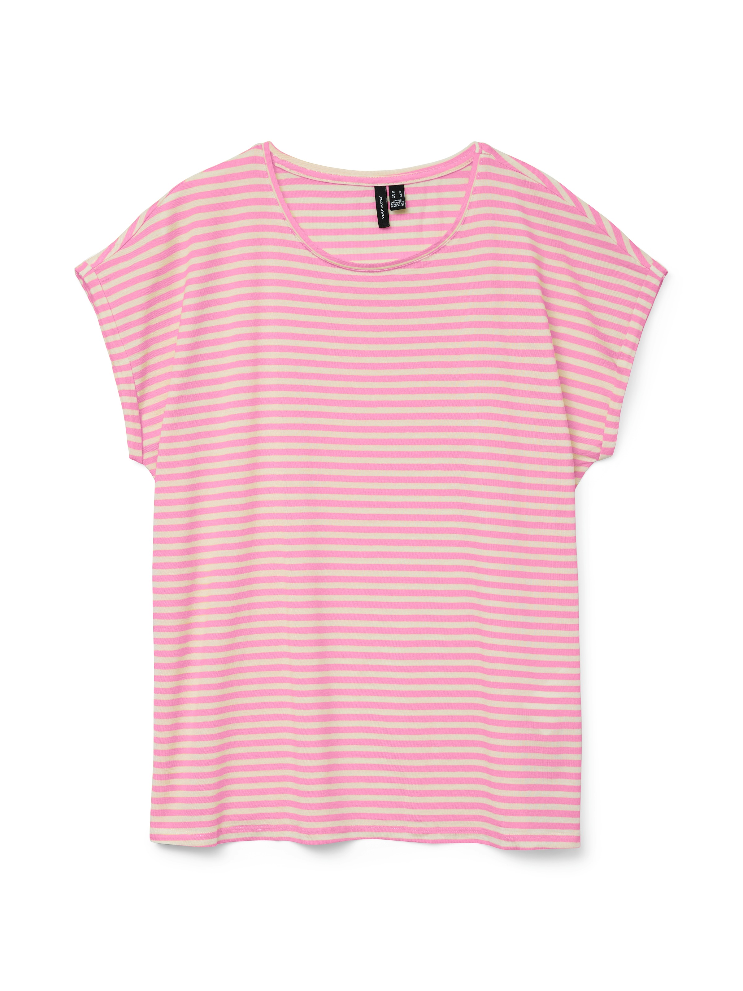 Vero Moda Rundhalsshirt »VMAVA PLAIN SS TOP STRIPE GA JRS NOOS«