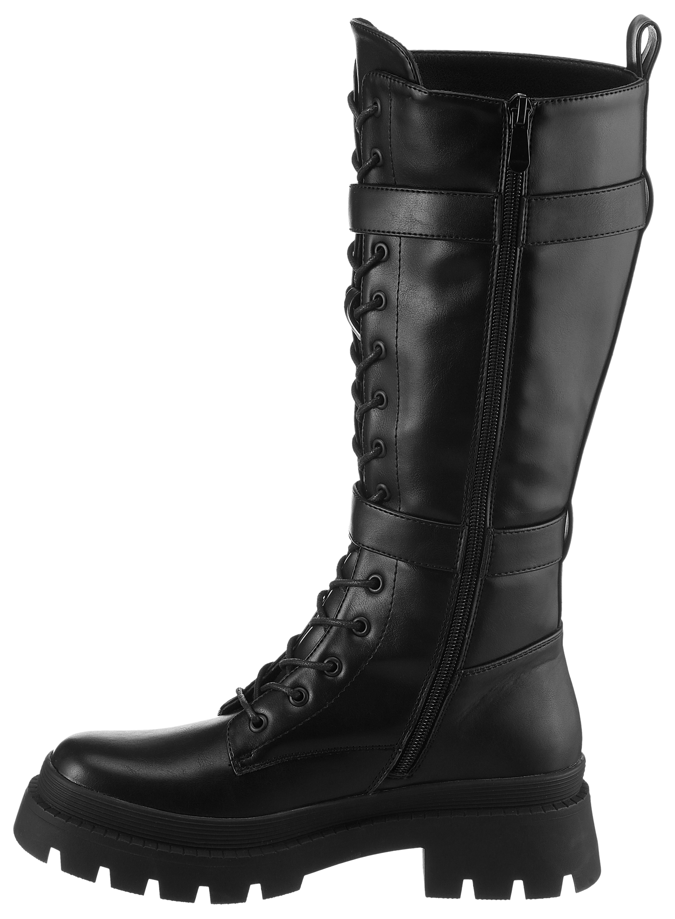 Aniston SHOES Schnürstiefel  Langschaftstiefel, Profilsohle, Festival - NEUE KOLLEKTION