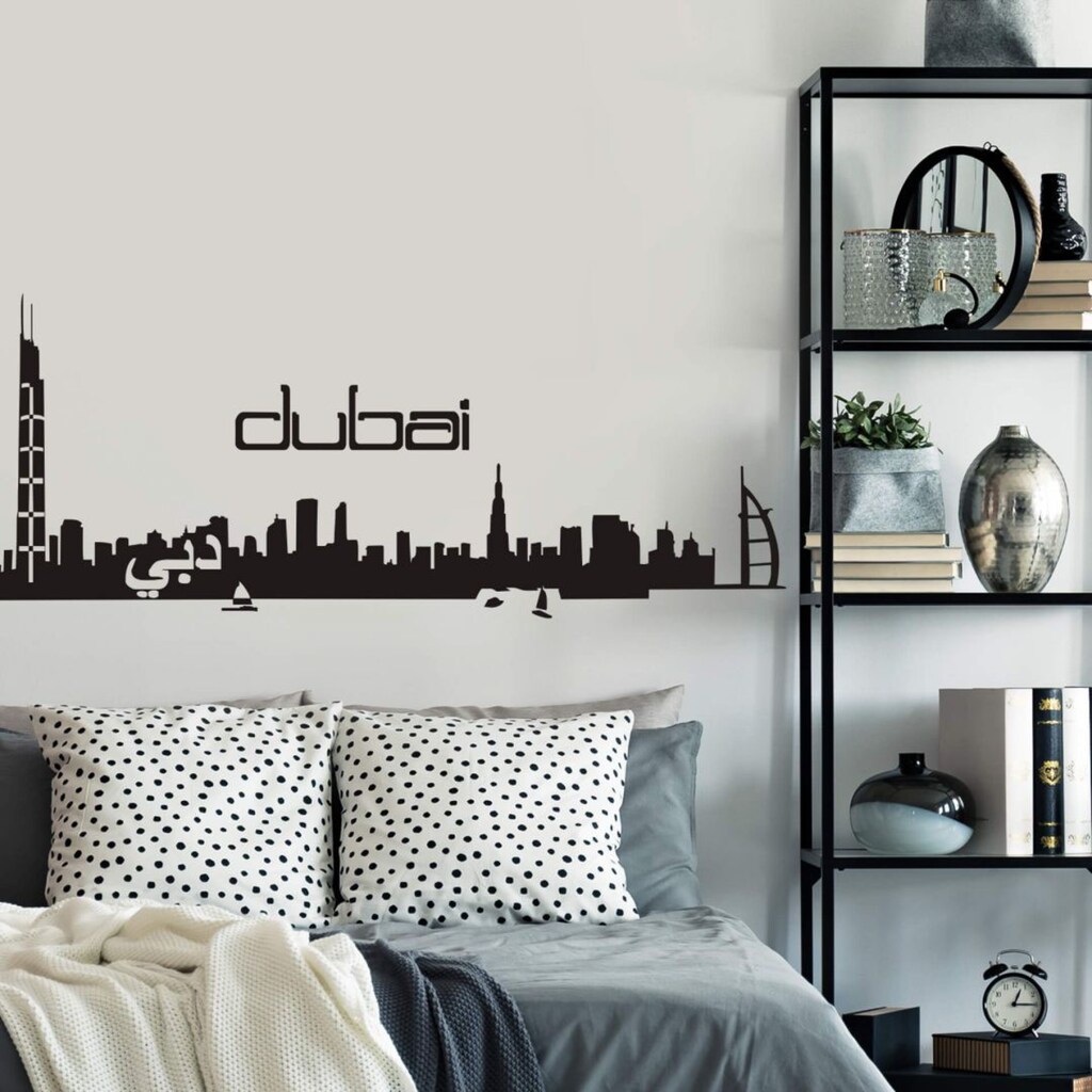 Wall-Art Wandtattoo »XXL Stadt Skyline Dubai 120cm«, (1 St.)