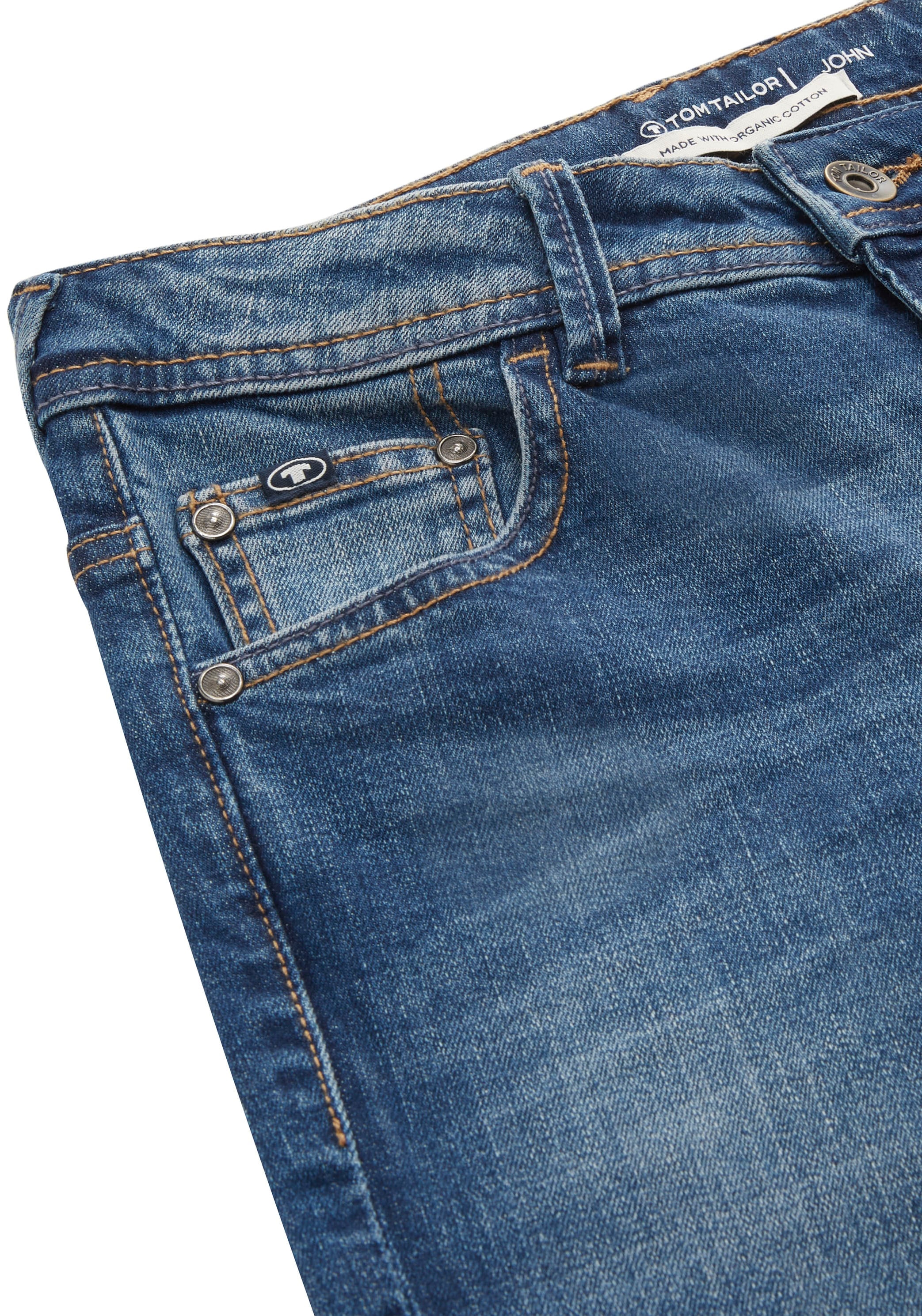 Ziernähten bei 5-Pocket-Jeans, TOM TAILOR Gesäßtaschen den ♕ mit an coolen