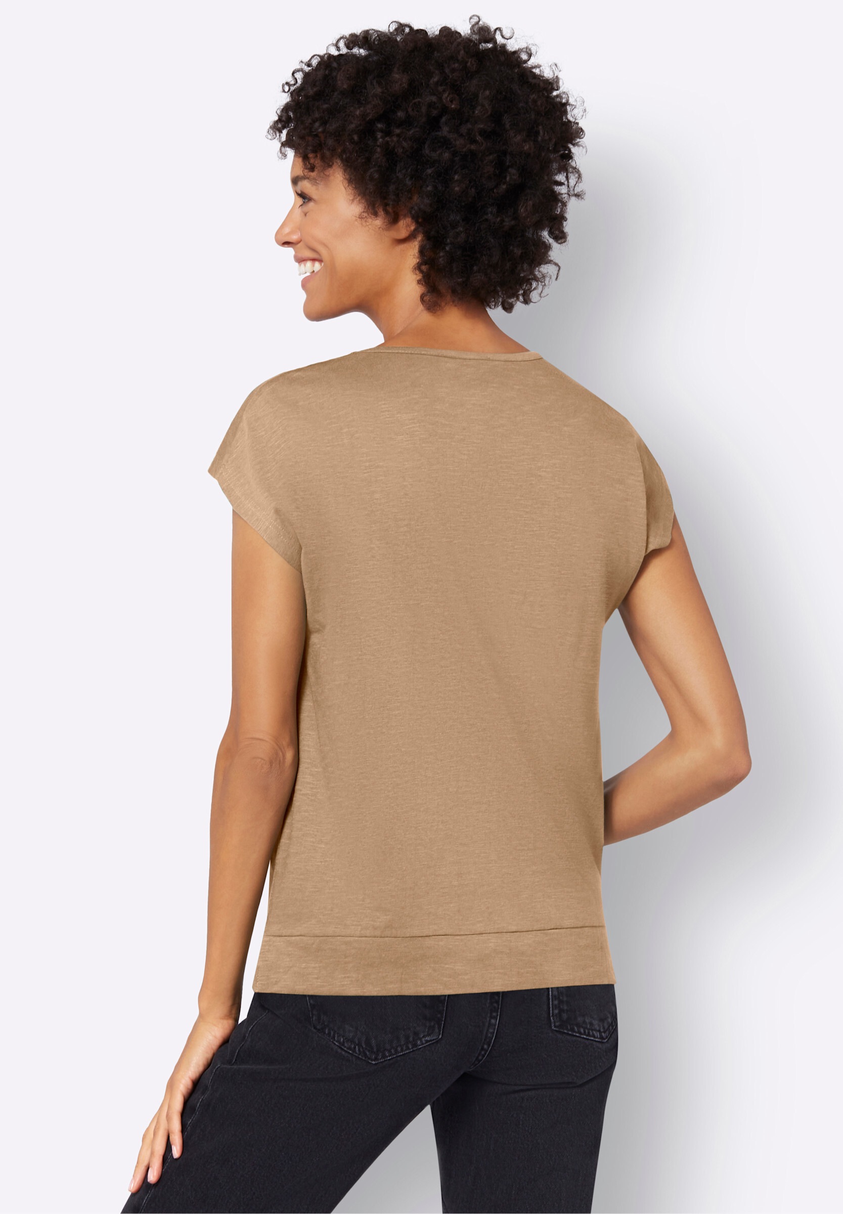 Witt T-Shirt »Shirt Kurzarmshirt Saum in Knoten-Optik«