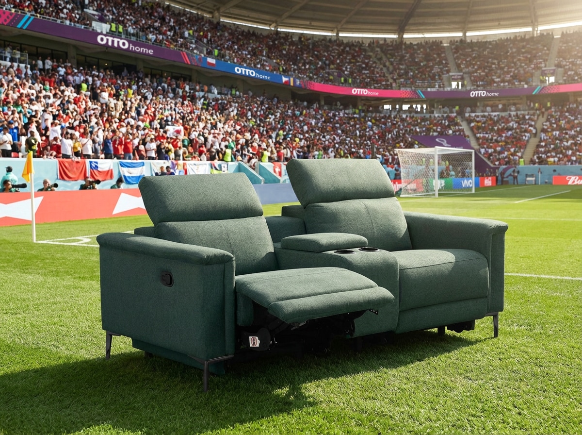OTTO home 2-Sitzer »LUND, Struktur, Kinosofa, Relaxfunktion, TV-Sessel, man./elektrisch« Kopfteilverstellung, Getränkefachhalter, Staufach, wahlweise USB A/C