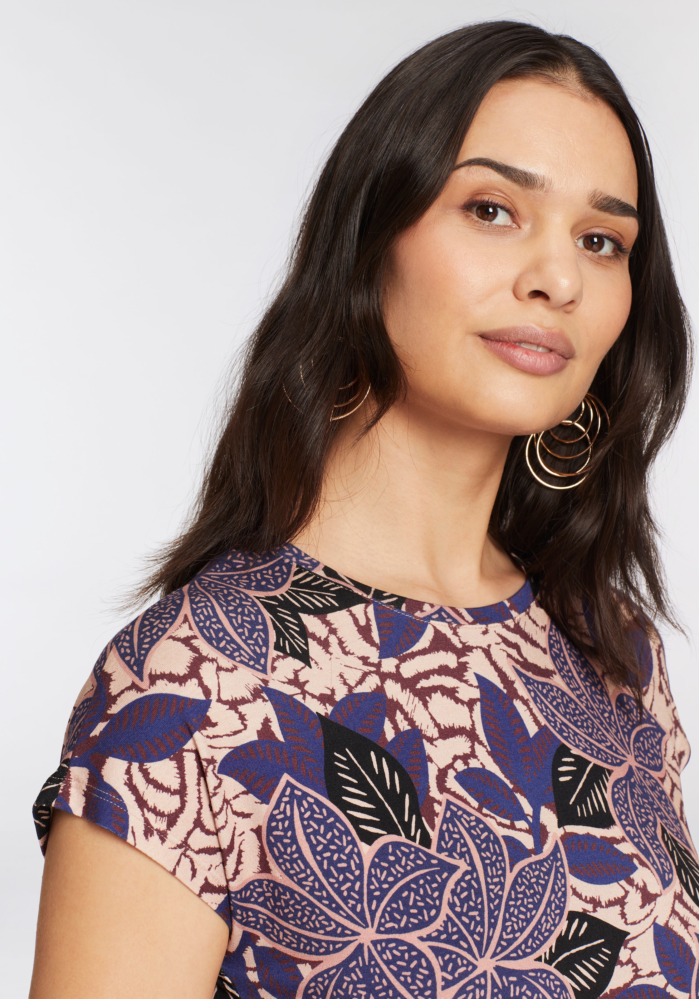 Laura Scott Midikleid, mit stylischem Allover-Print