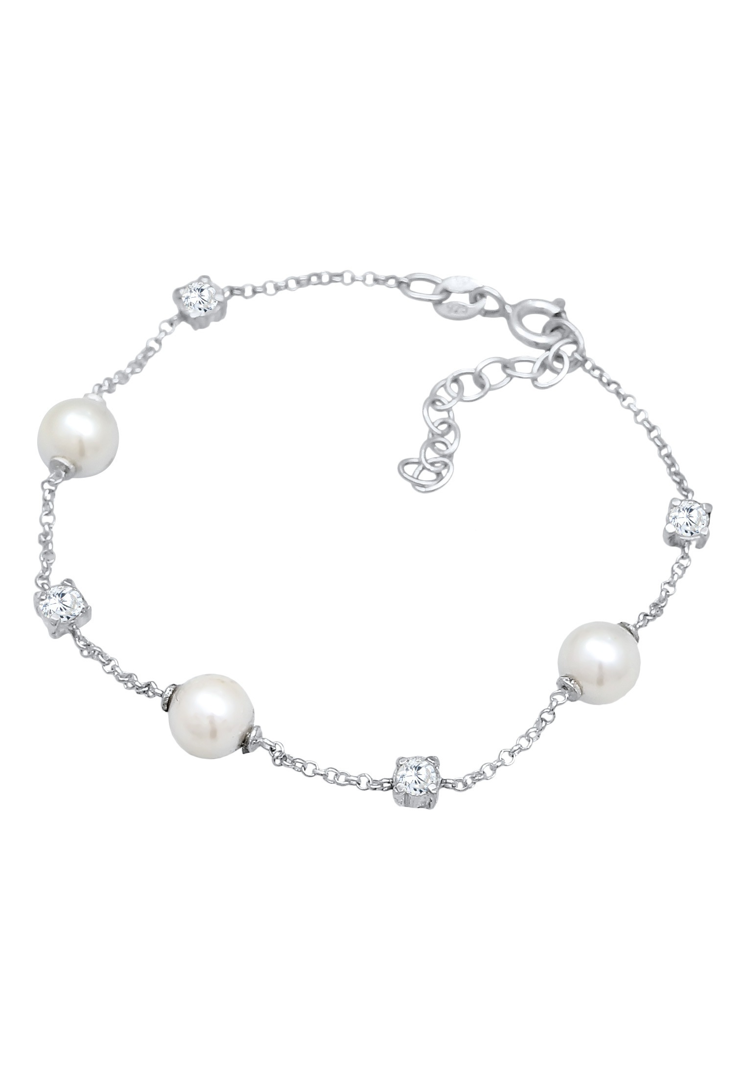 Nenalina Armkette »Armband Zirkonia Muschelkernperlen 925 Silber«