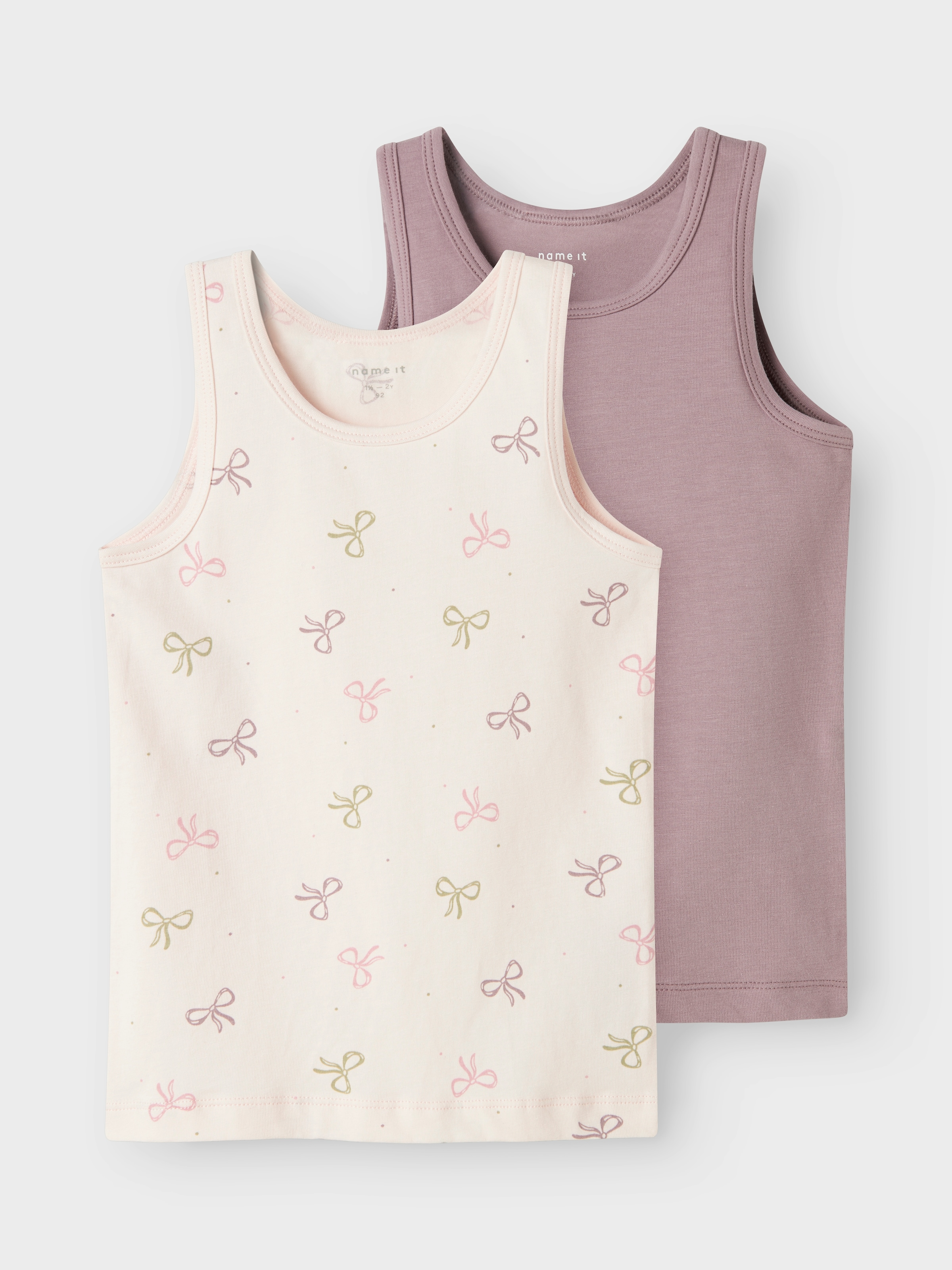 Name It Unterhemd »NMFTANK TOP 2P BARELY PINK BOW NOOS«, (Packung, 2 St.)