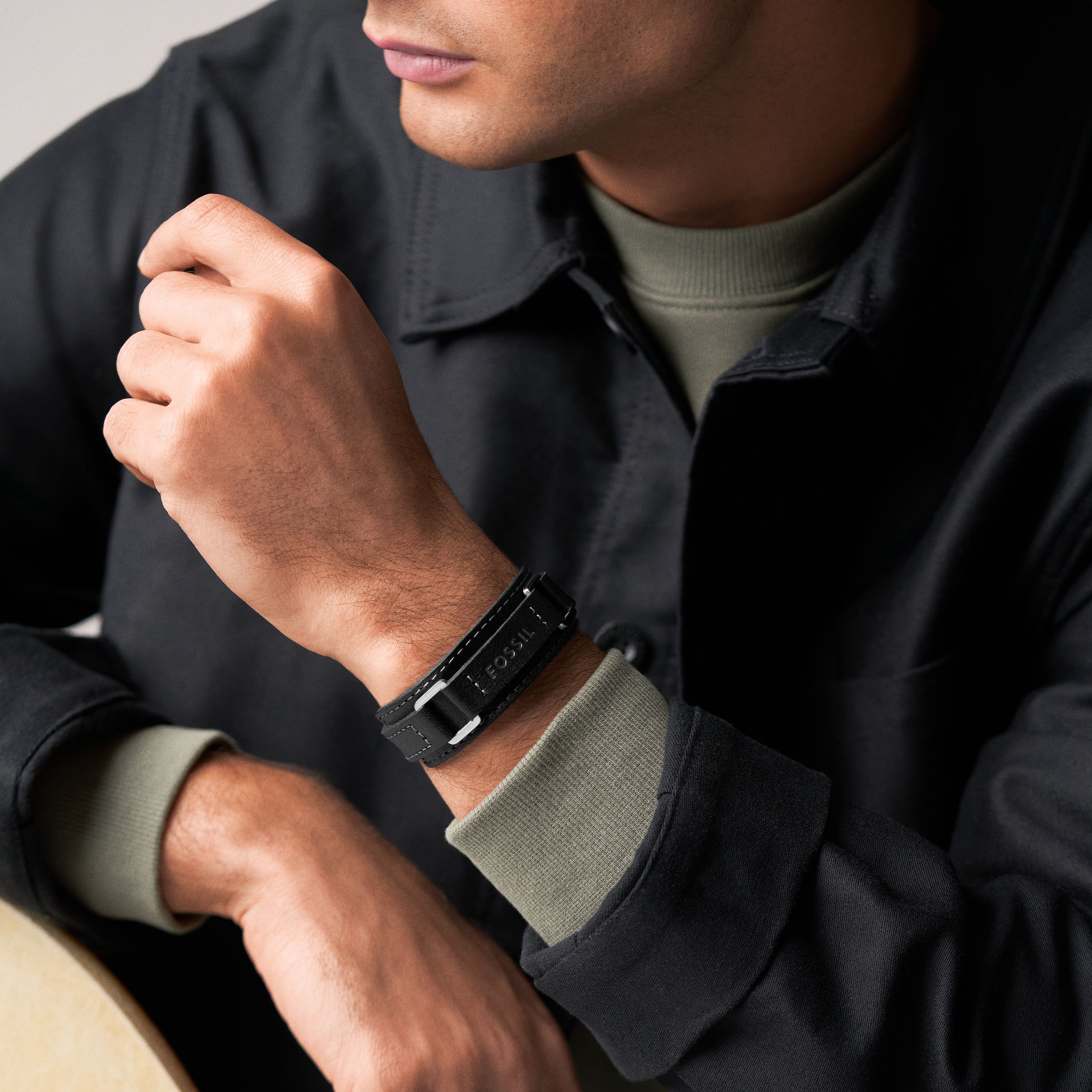 Fossil Armband »Schmuck Geschenk Metall, Leder, Textil MACHINE«