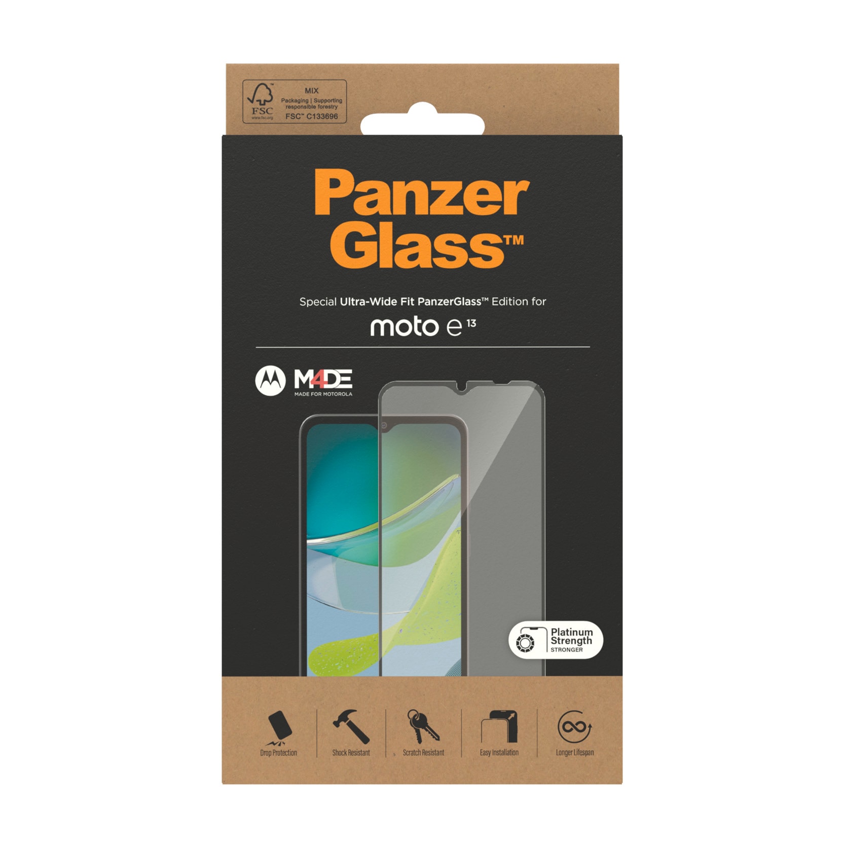 PanzerGlass Displayschutzglas »Screen Protector Ultra Wide Fit« für Motorola moto e13
