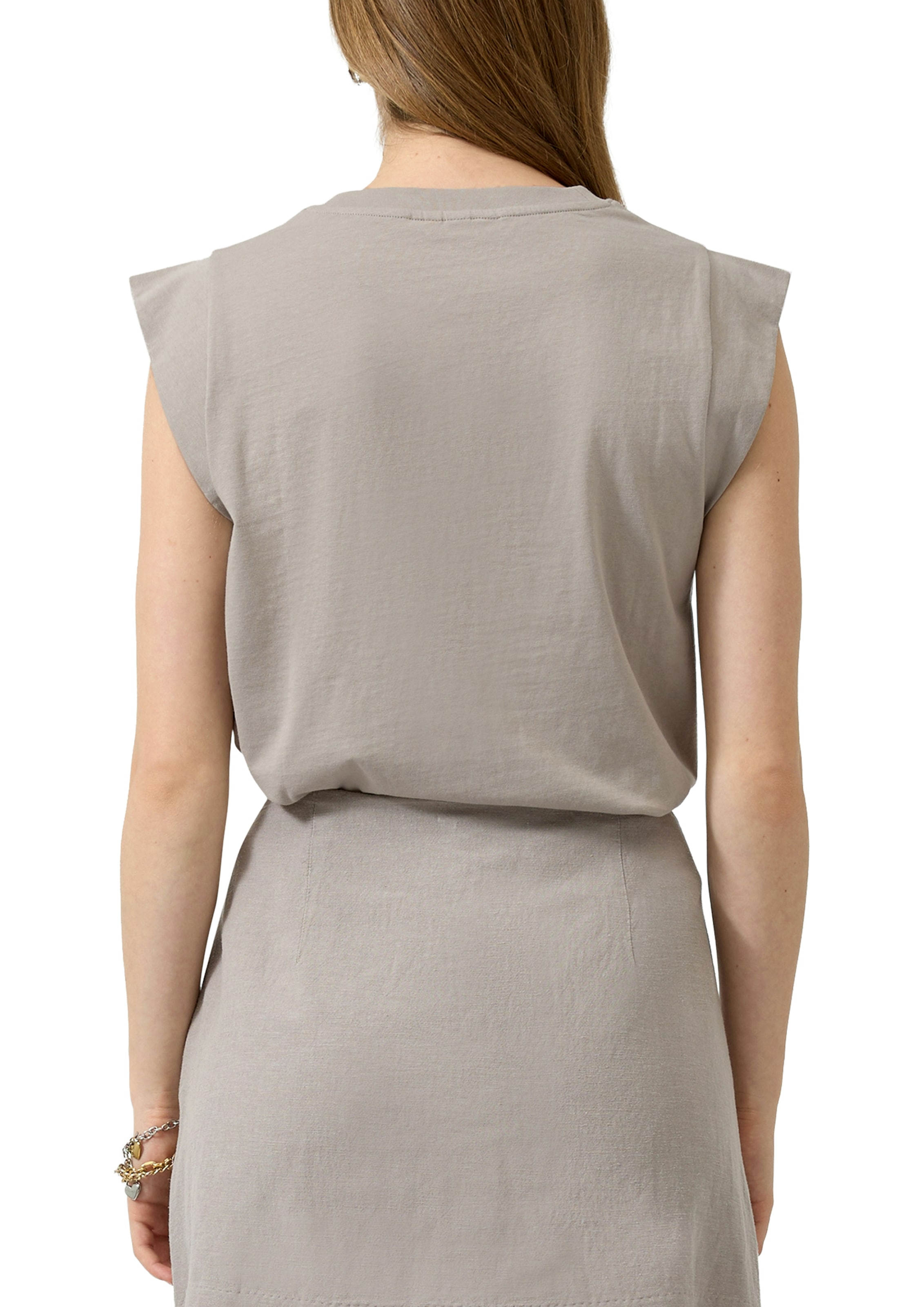QS Rundhalsshirt Sommertop mit Rundhals