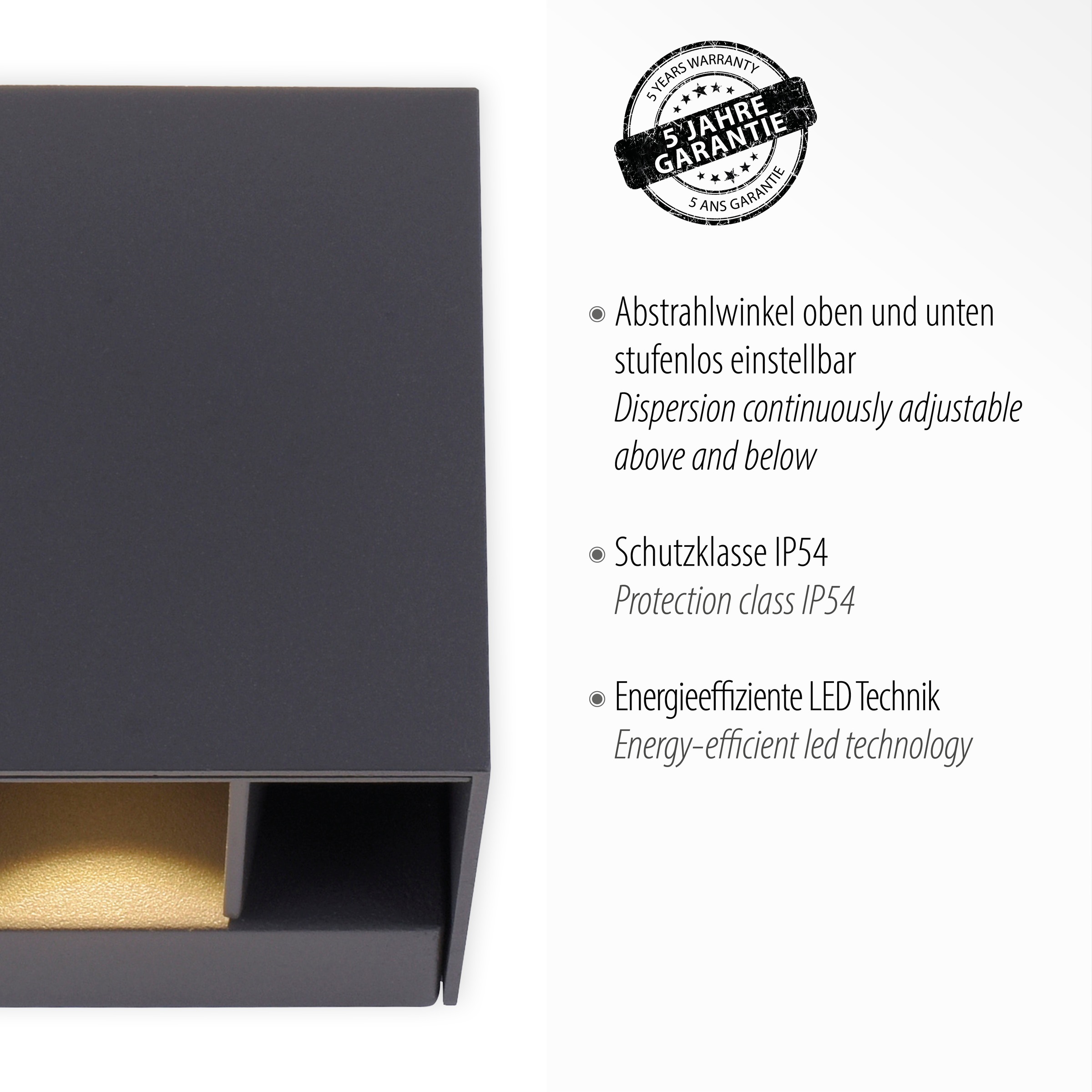 Paul Neuhaus LED Außen-Wandleuchte »BLOCK«, 2 flammig, Leuchtmittel LED-Board | LED fest integriert, IP54